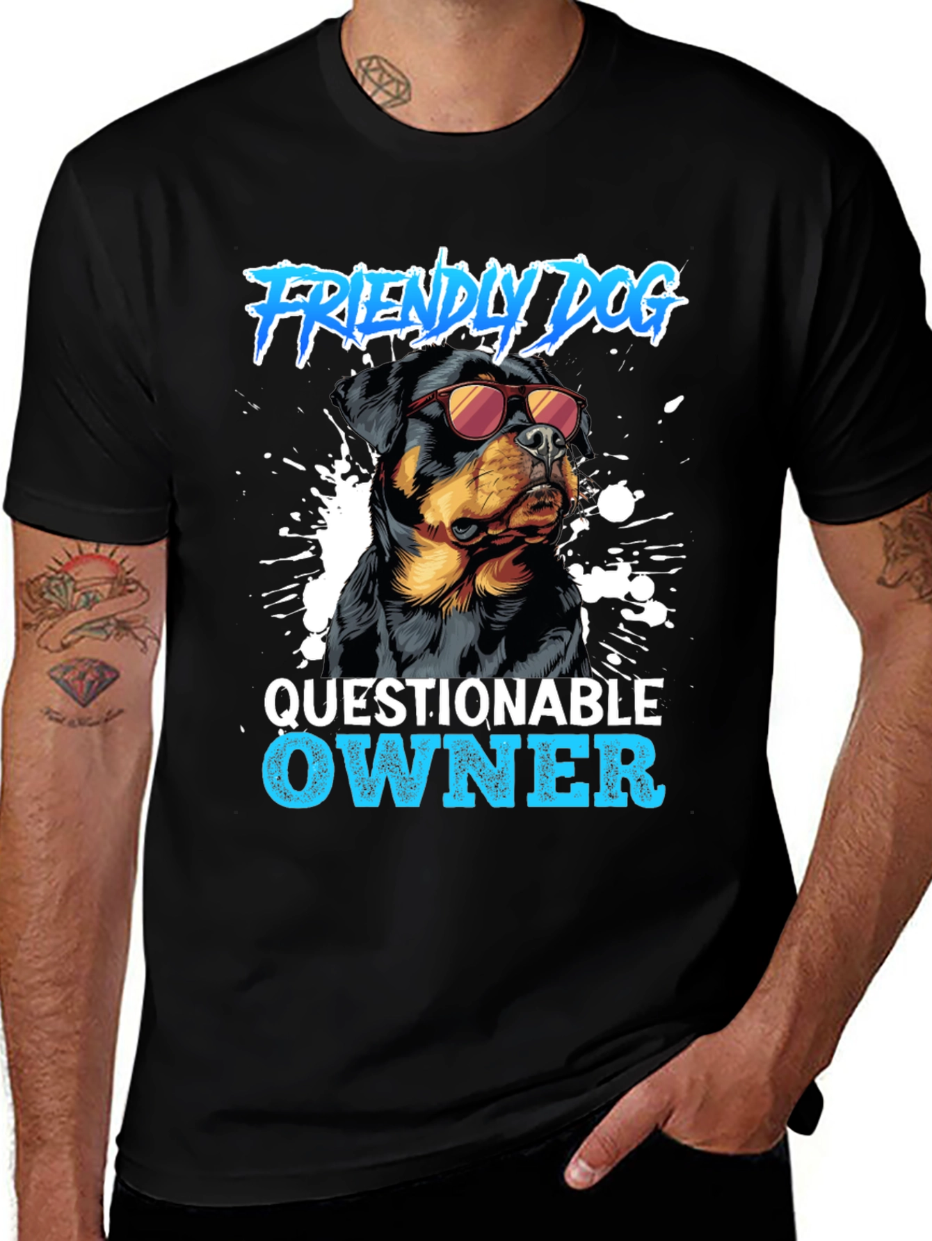 Friendly Dog Questionable Owner Graphic Tee