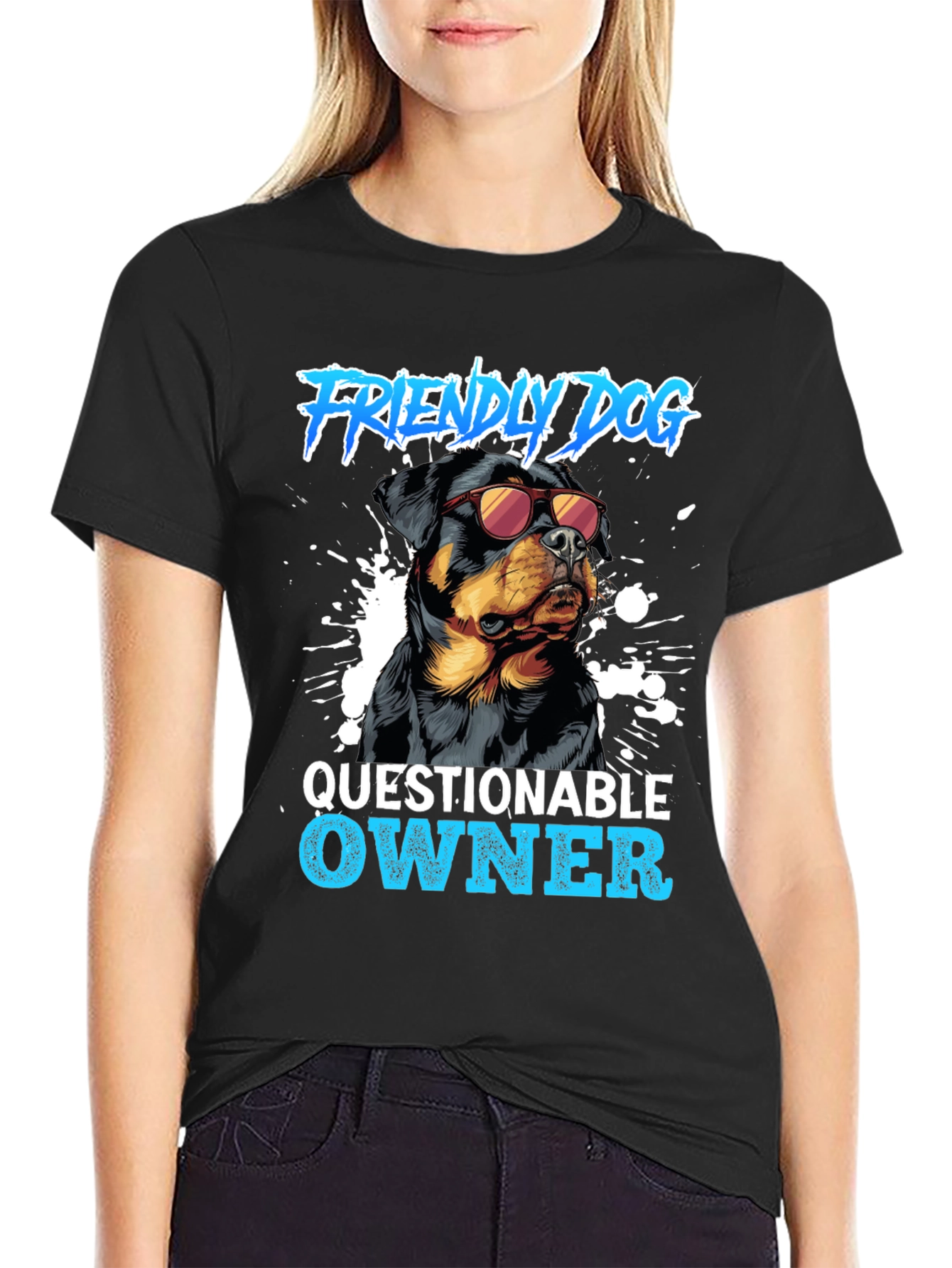 Friendly Dog Questionable Owner Graphic Tee