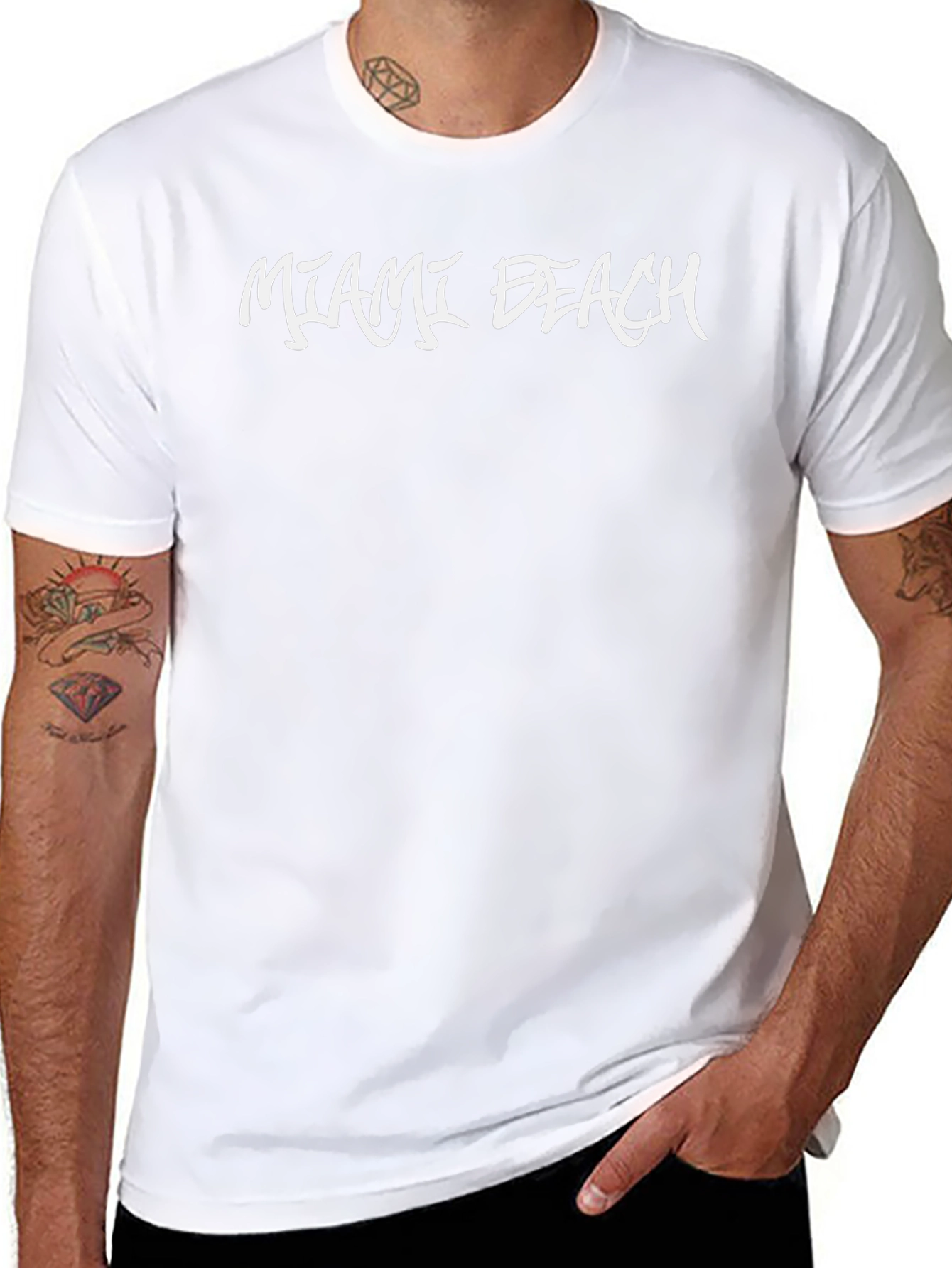 Miami Beach Graphic Black T-Shirt