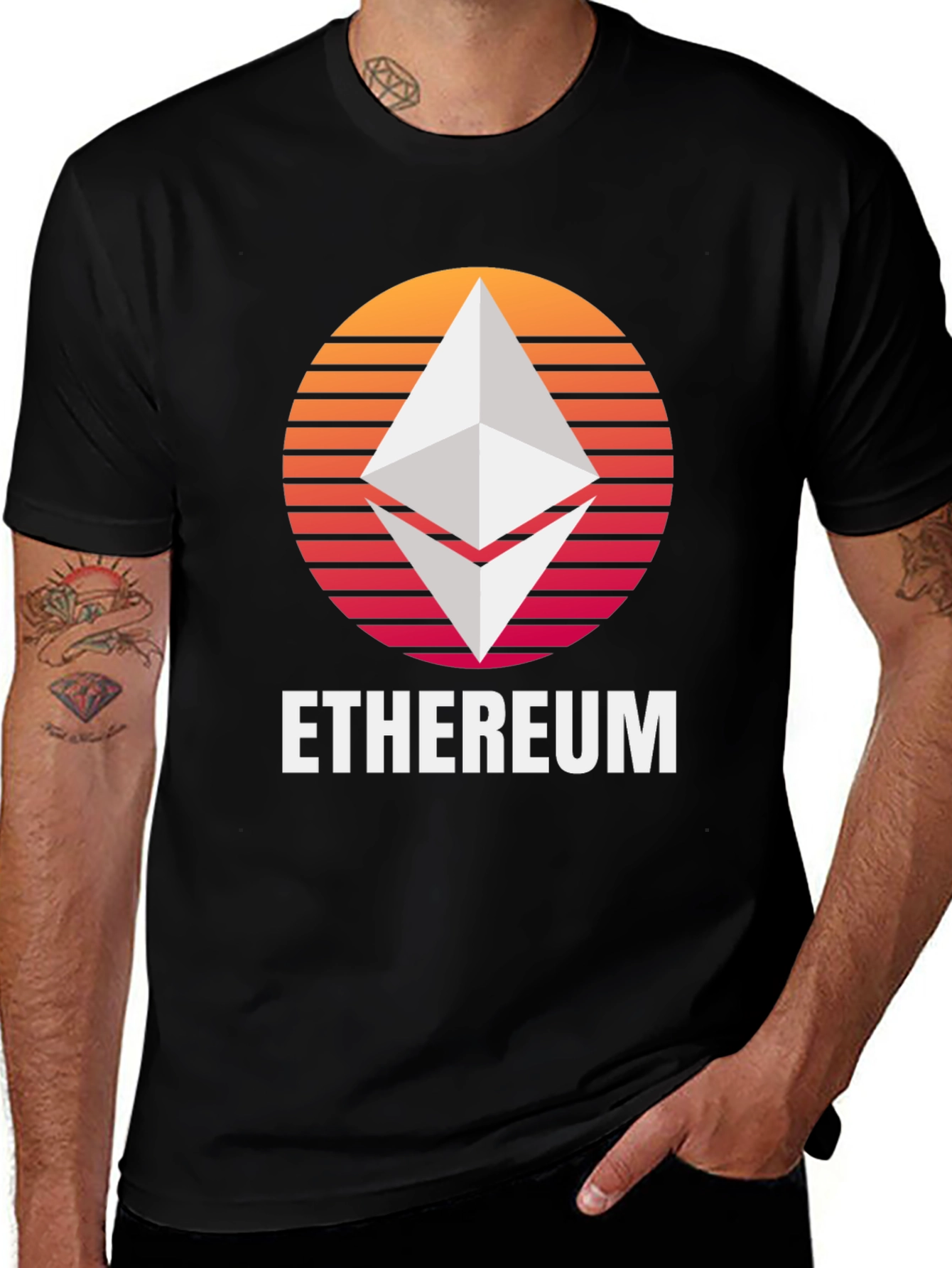 Ethereum Sunset Graphic T-Shirt Crypto Fan Tee
