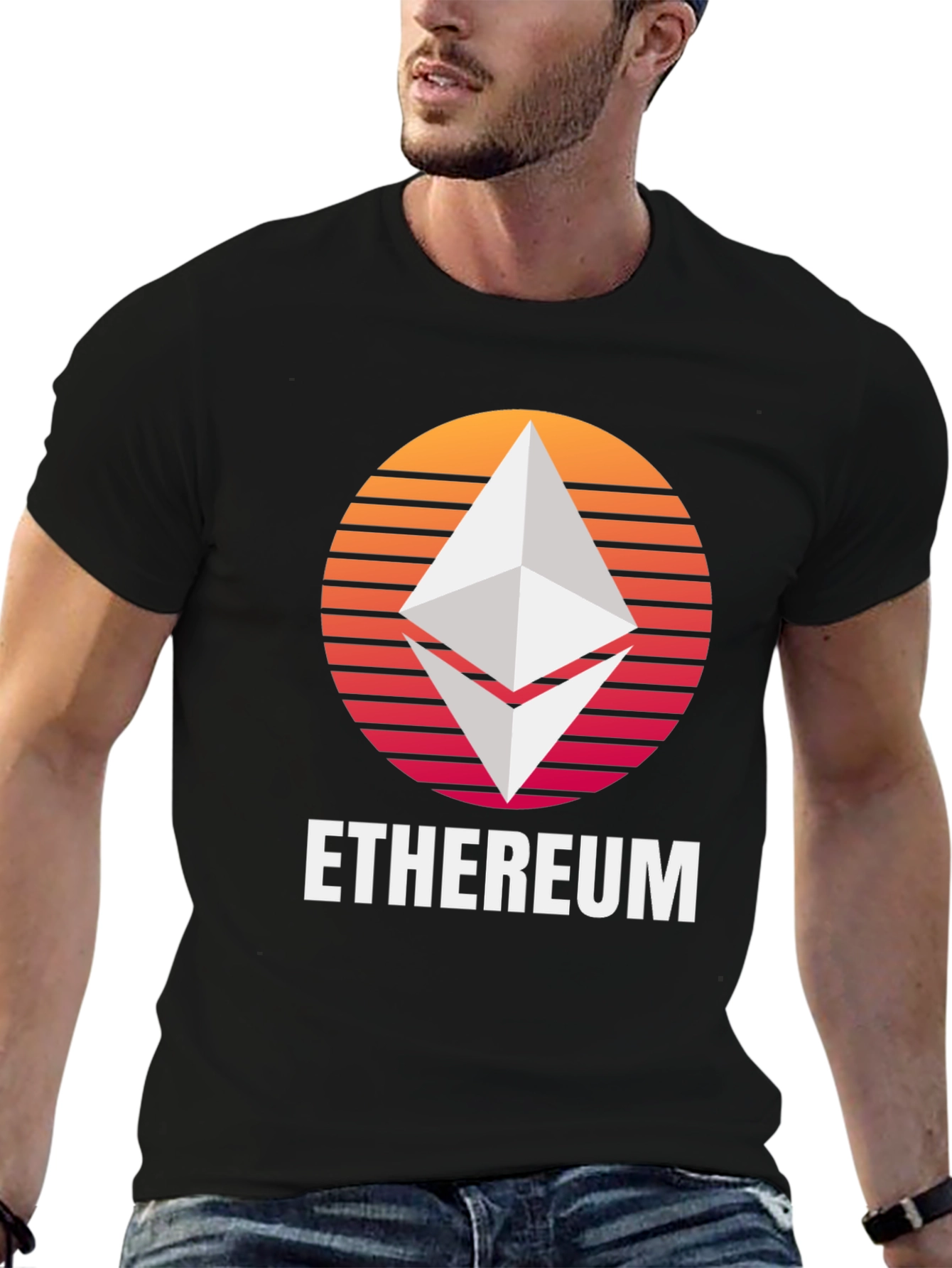 Ethereum Sunset Graphic T-Shirt Crypto Fan Tee