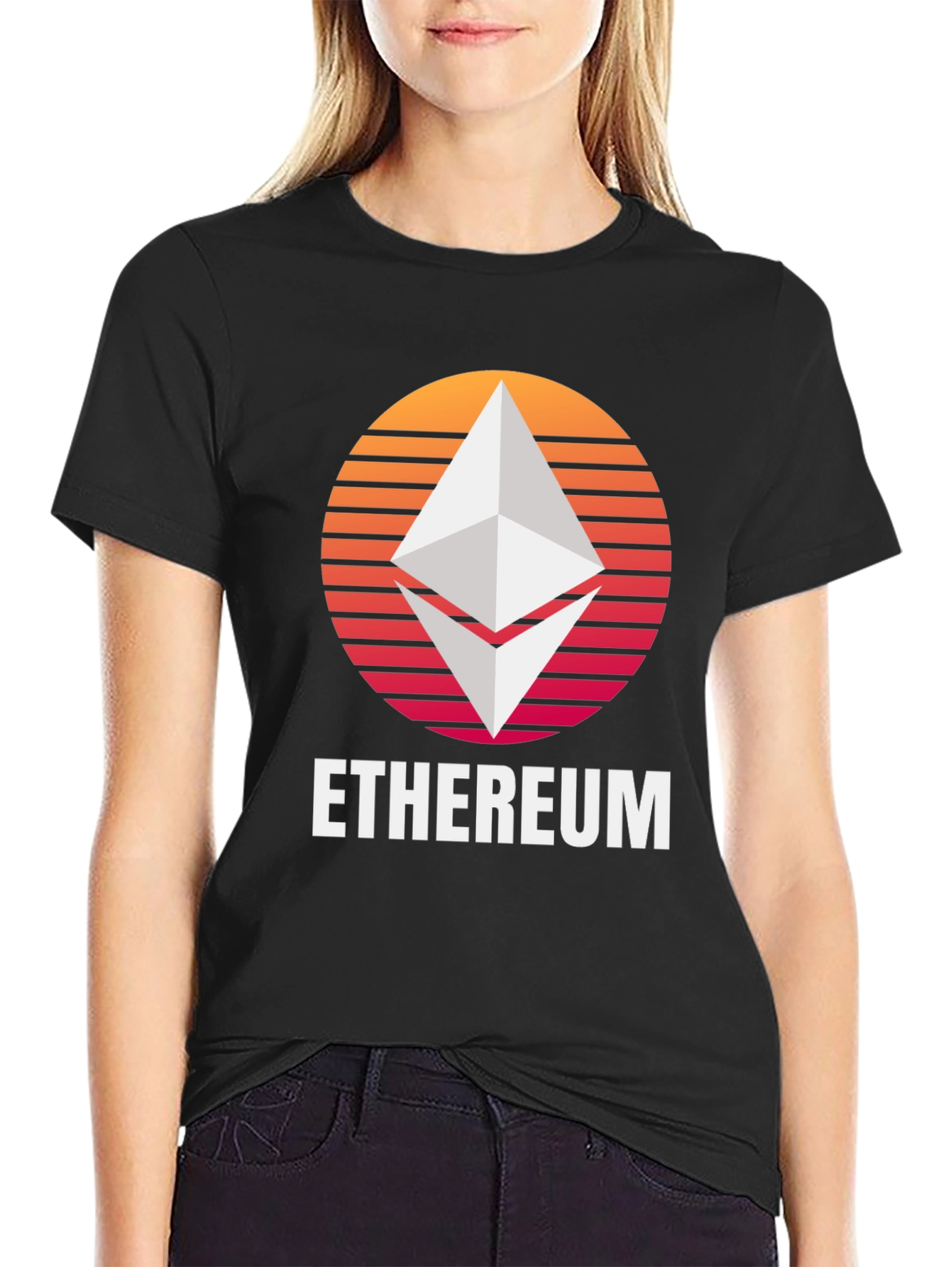 Ethereum Sunset Graphic T-Shirt Crypto Fan Tee