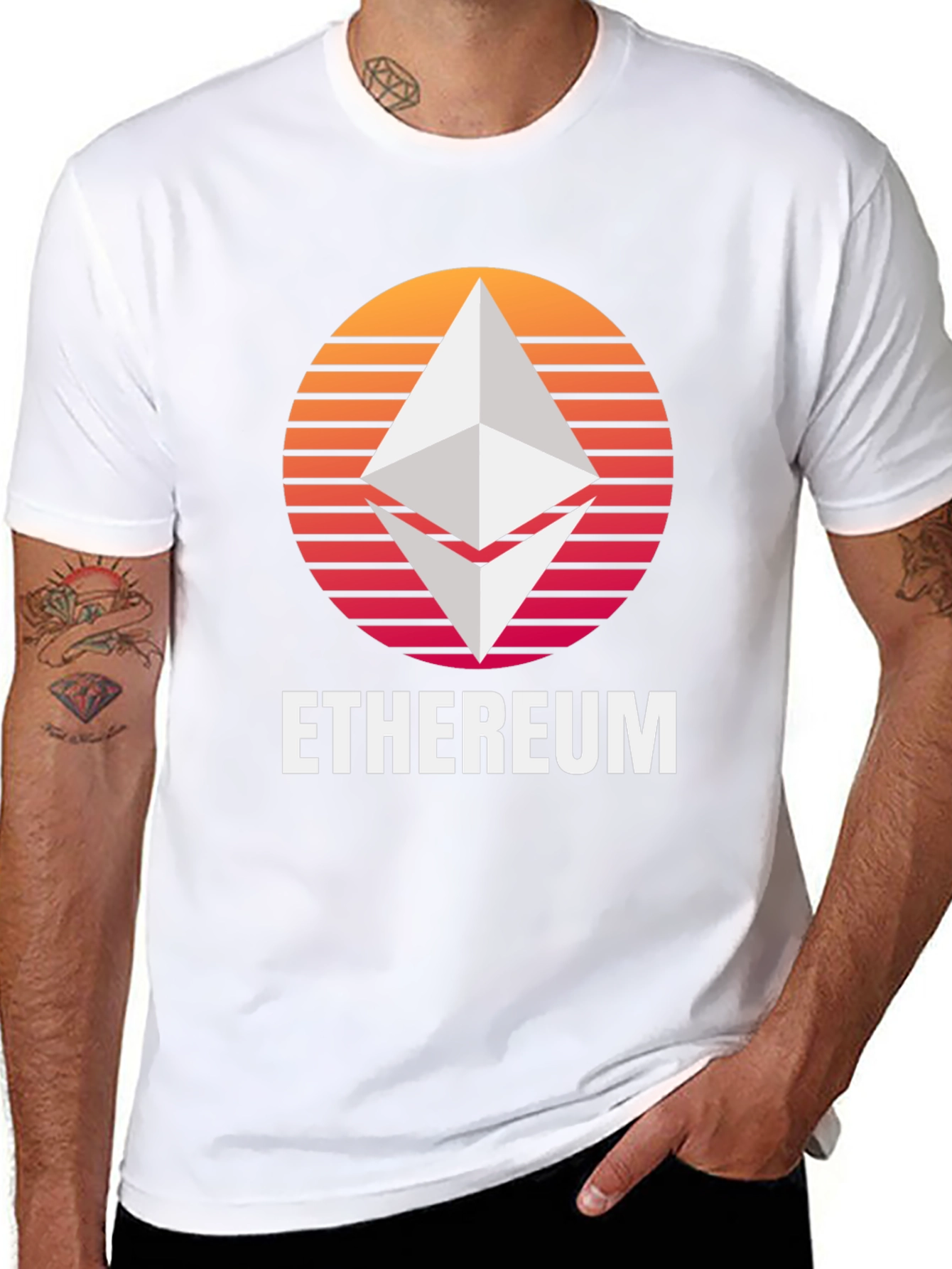 Ethereum Sunset Graphic T-Shirt Crypto Fan Tee
