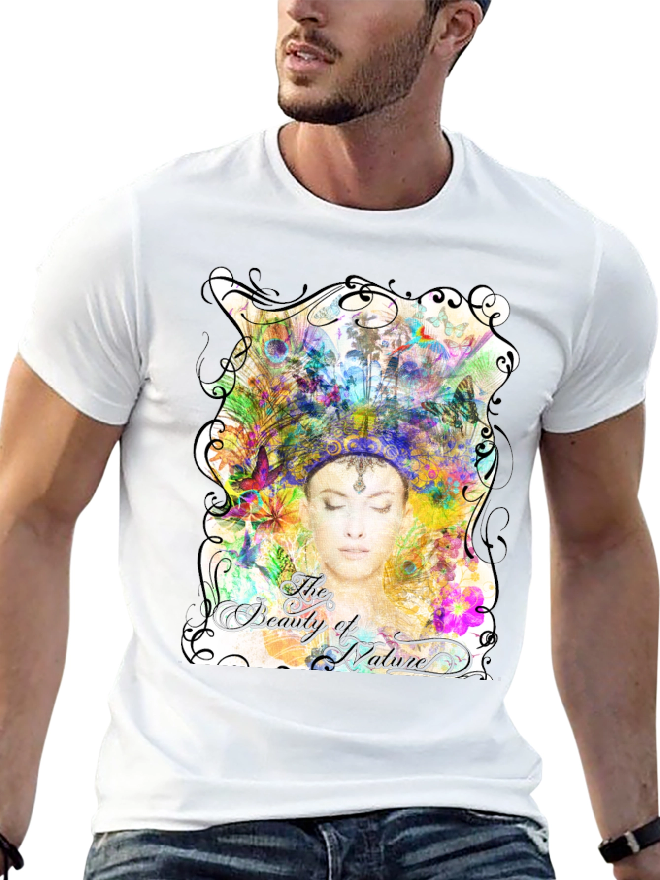 Beauty of Nature Graphic Black T-Shirt