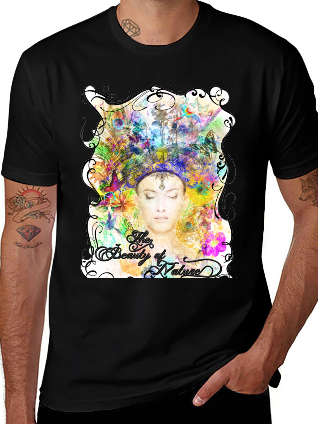 Beauty of Nature Graphic Black T-Shirt