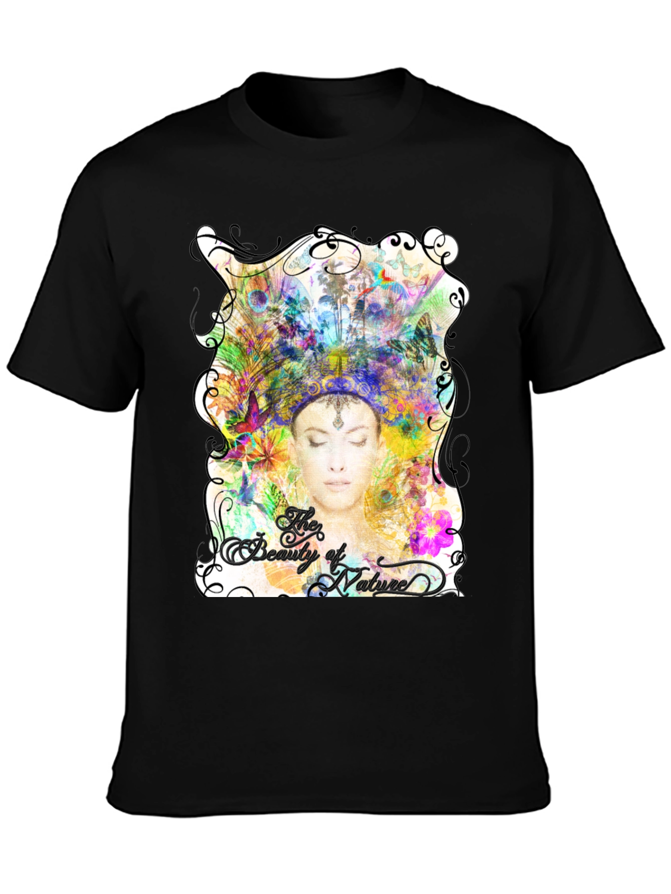 Beauty of Nature Graphic Black T-Shirt