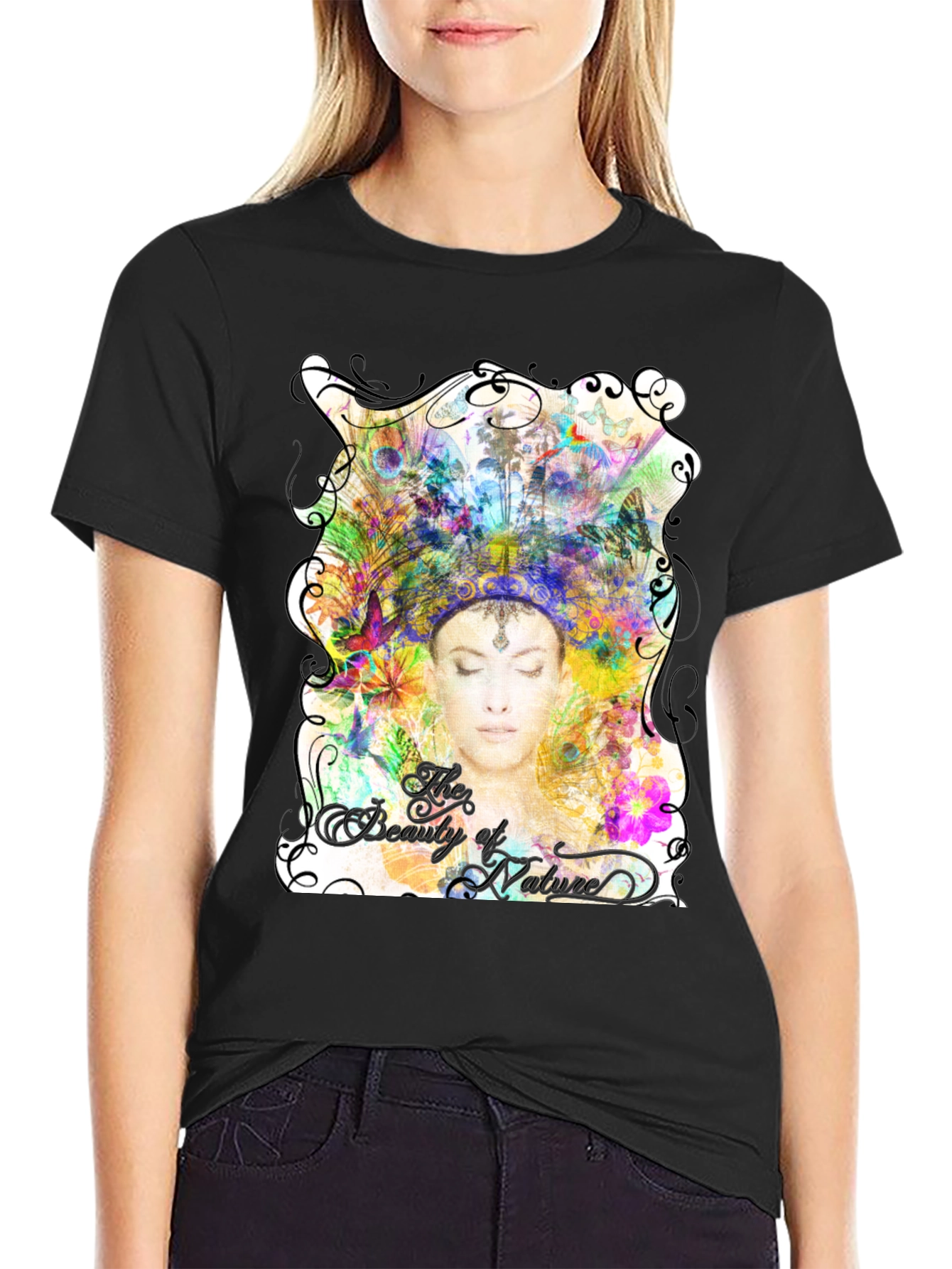 Beauty of Nature Graphic Black T-Shirt