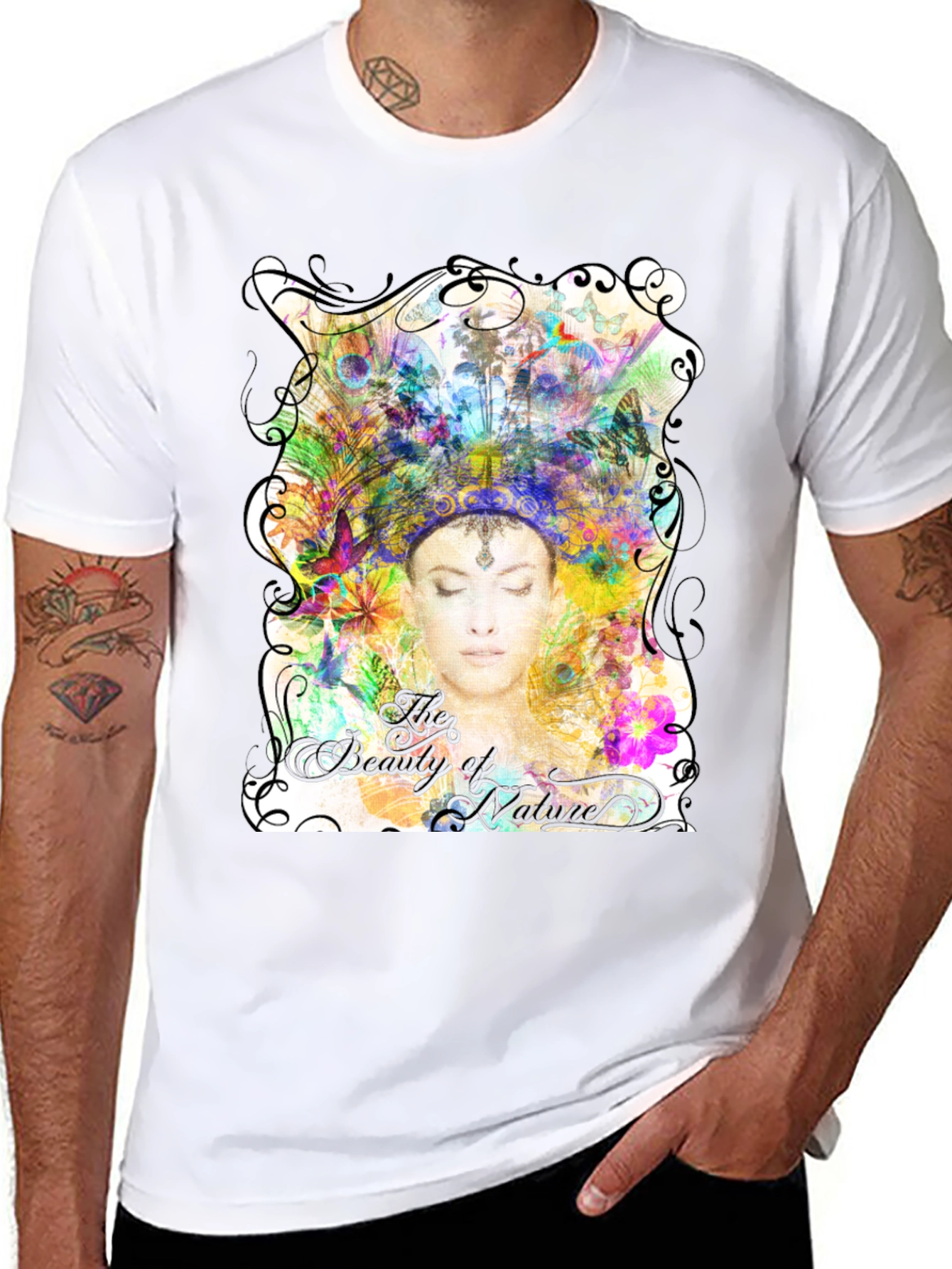 Beauty of Nature Graphic Black T-Shirt
