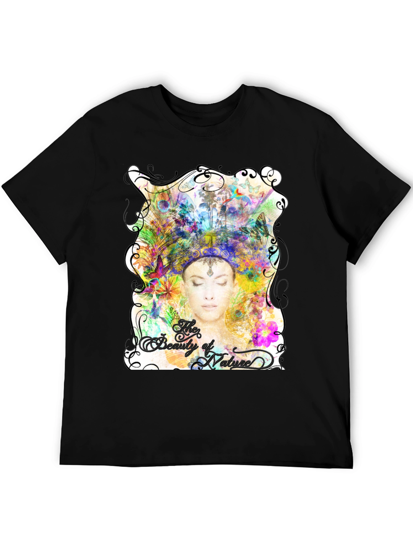 Beauty of Nature Graphic Black T-Shirt