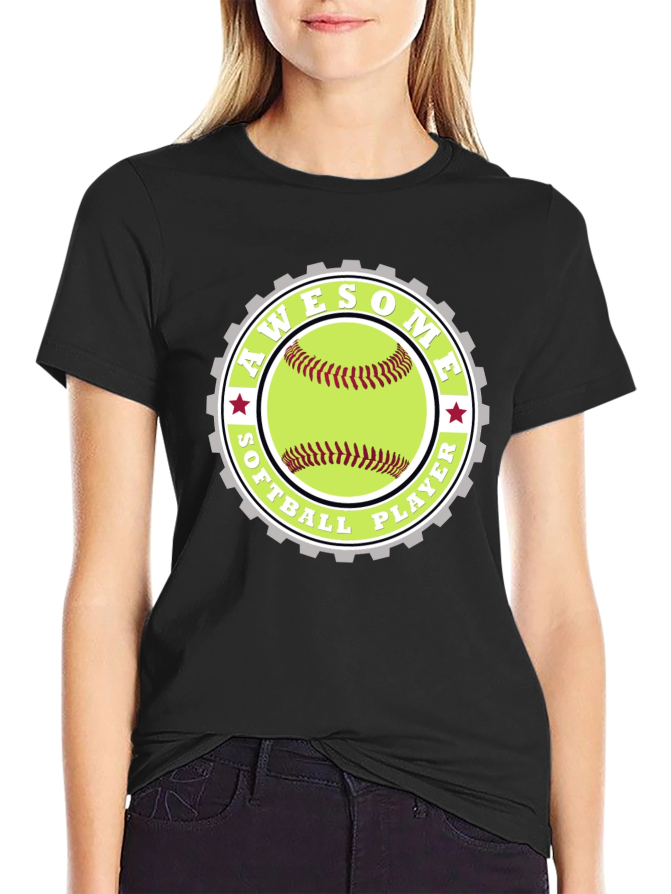 Awesome Softball Player Graphic Tee