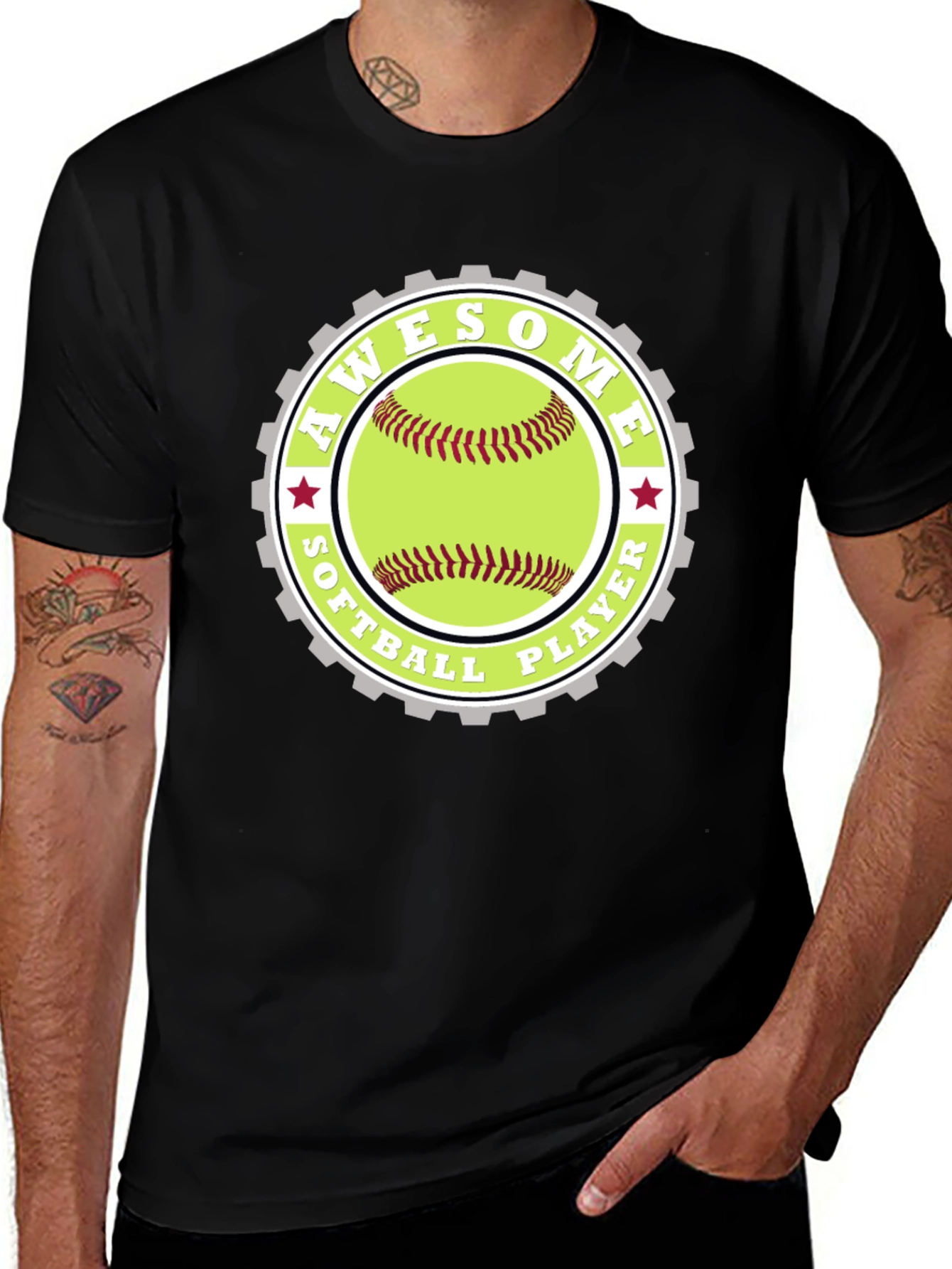 Awesome Softball Player Graphic Tee