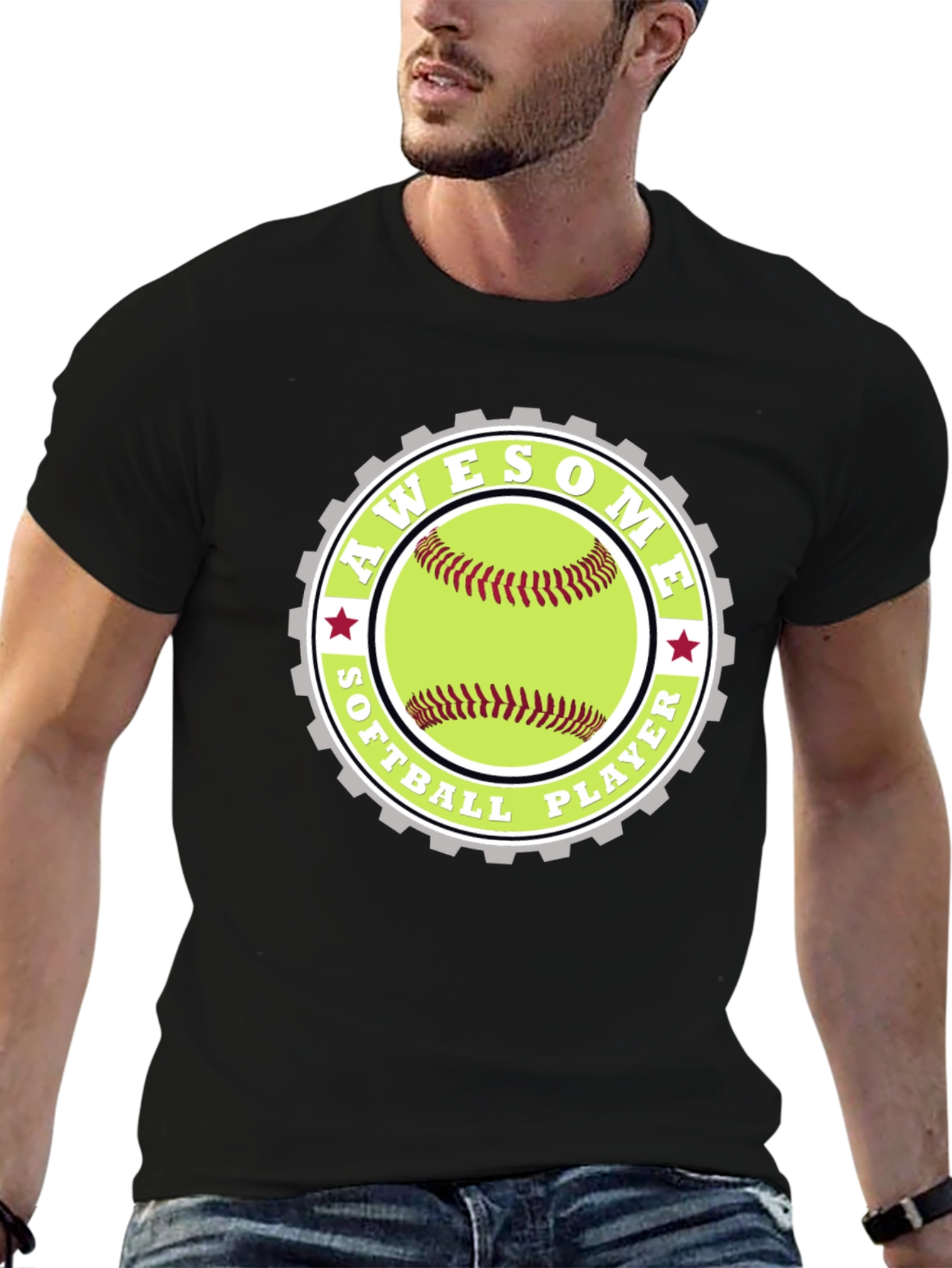Awesome Softball Player Graphic Tee