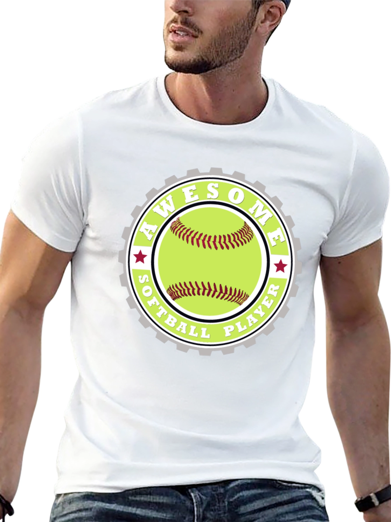 Awesome Softball Player Graphic Tee