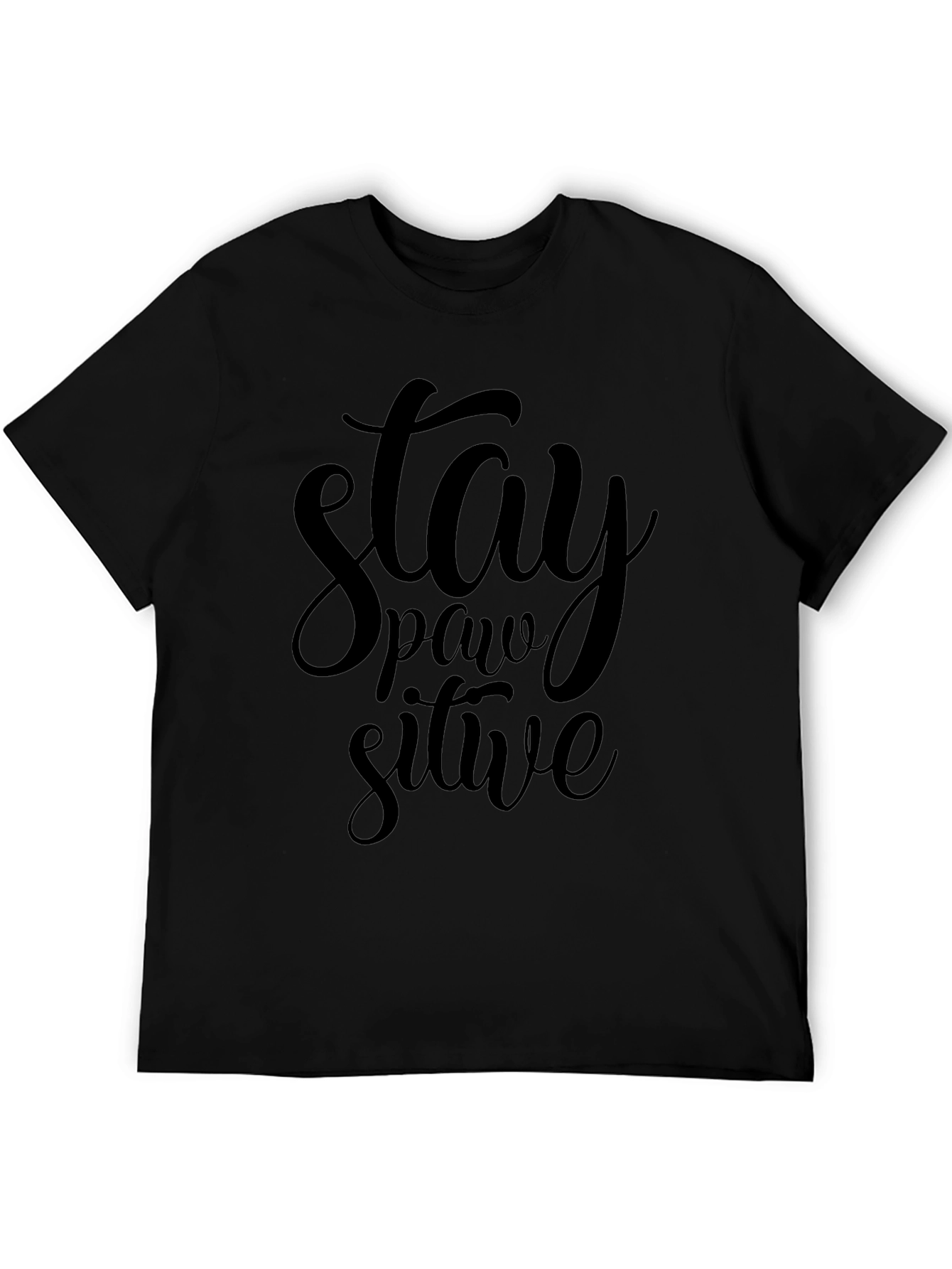 Stay Pawsitive Black T-Shirt