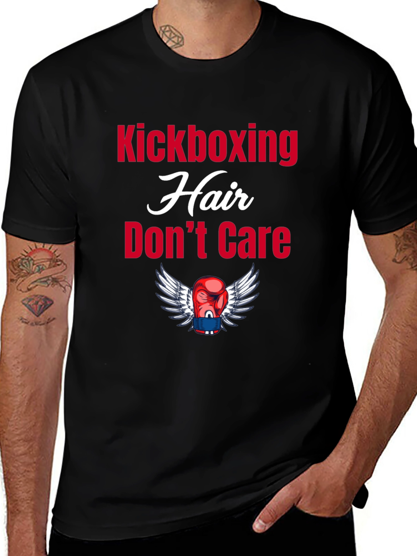 Kickboxing Hair Dont Care Graphic Tee