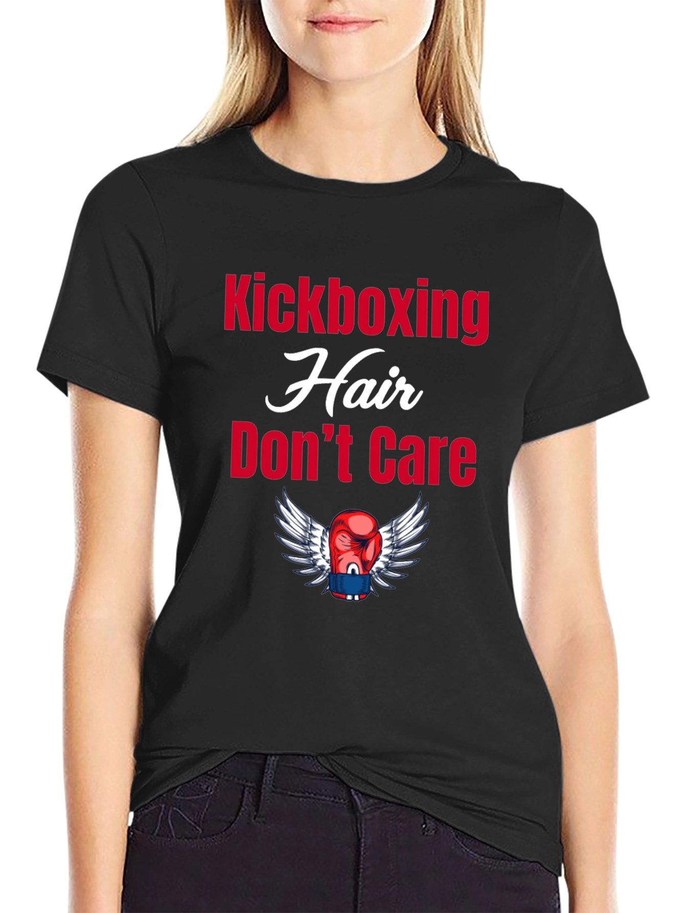 Kickboxing Hair Dont Care Graphic Tee