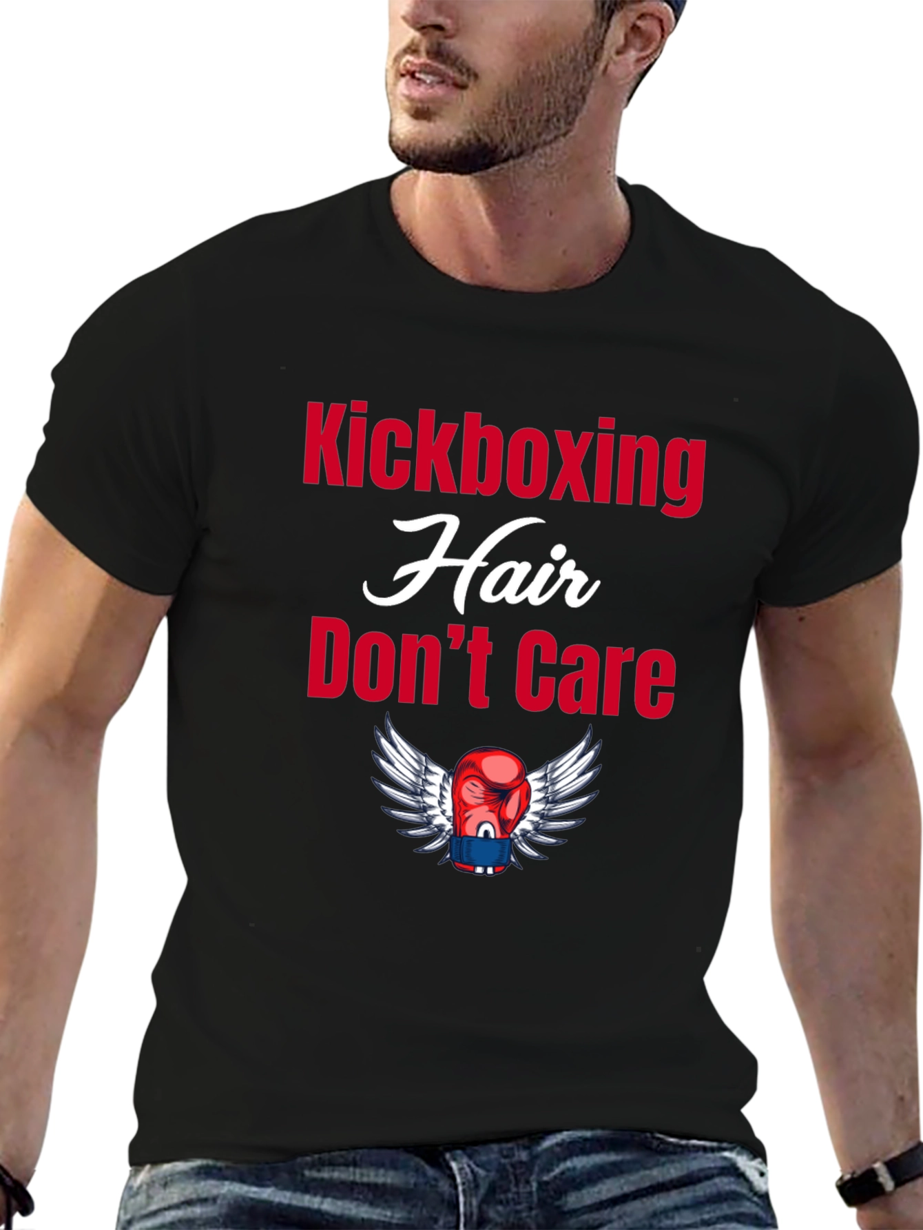 Kickboxing Hair Dont Care Graphic Tee
