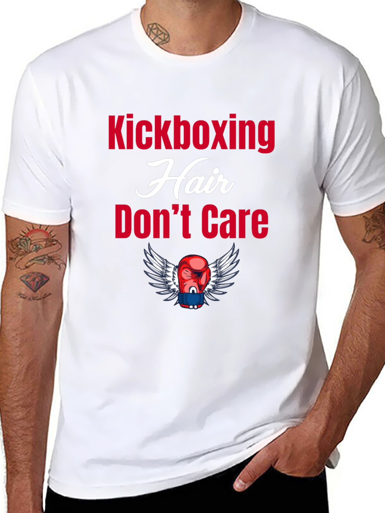 Kickboxing Hair Dont Care Graphic Tee