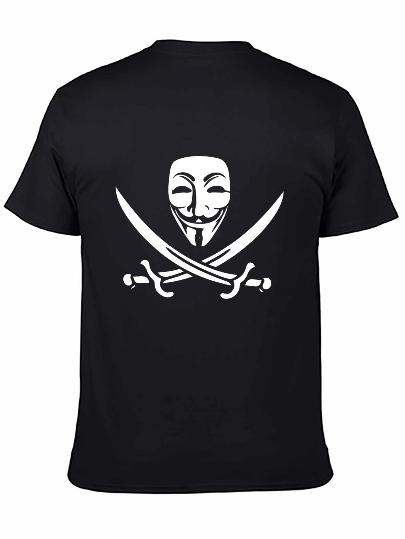Anonymous Mask & Swords Graphic Black T-Shirt