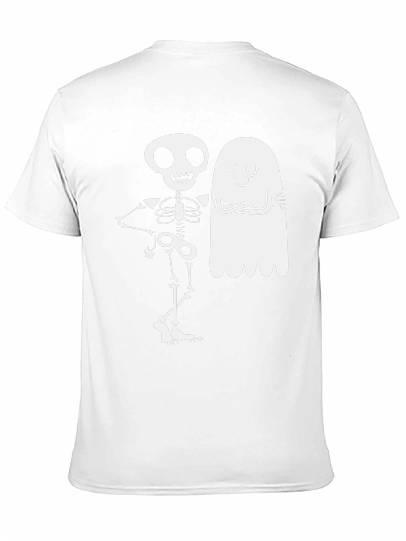 Skeleton & Ghost Graphic Tee - Spooky Season Apparel