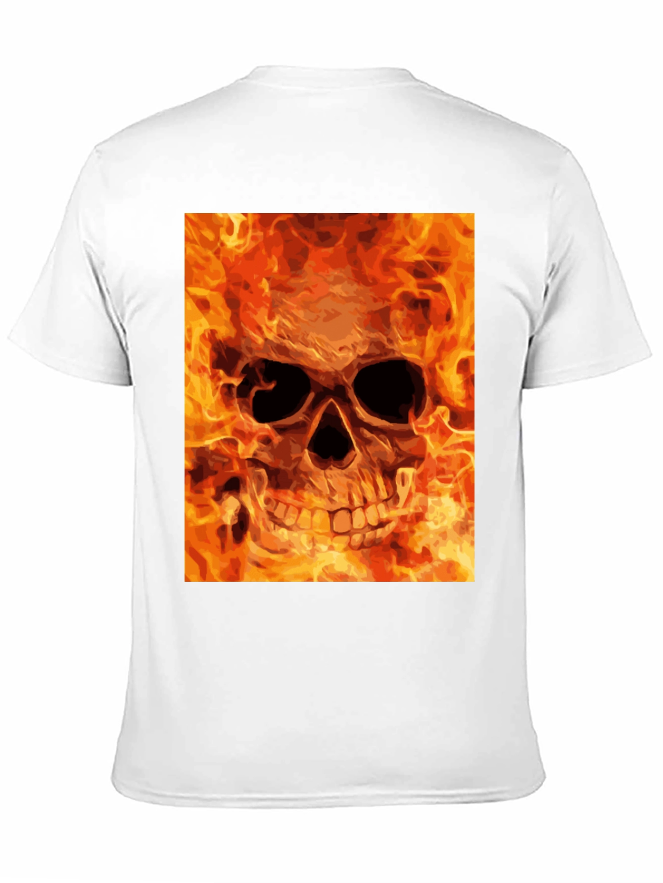 Flaming Skull Graphic Tee - Bold Black T-Shirt