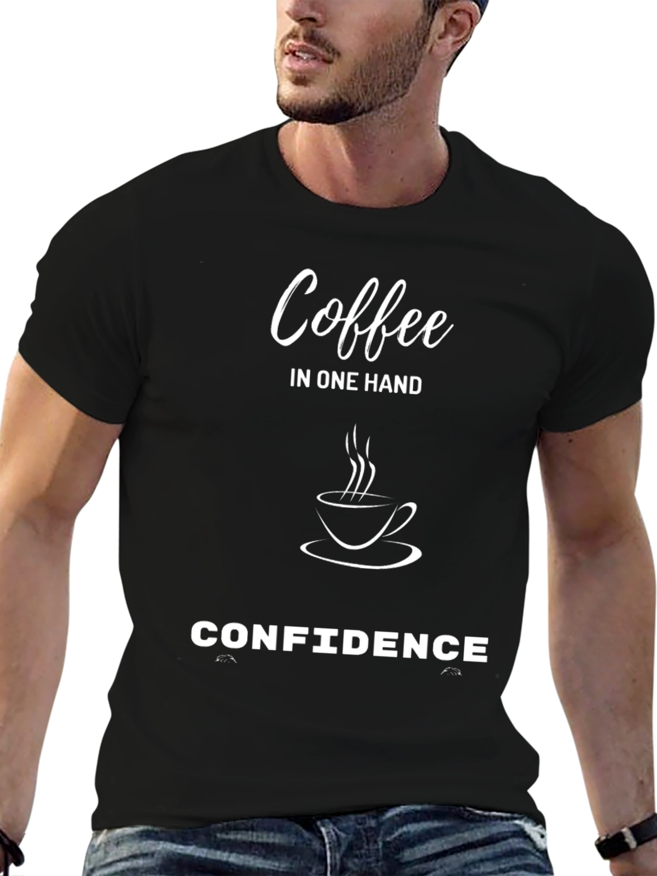 Coffee Confidence Graphic Tee - Black Unisex T-Shirt