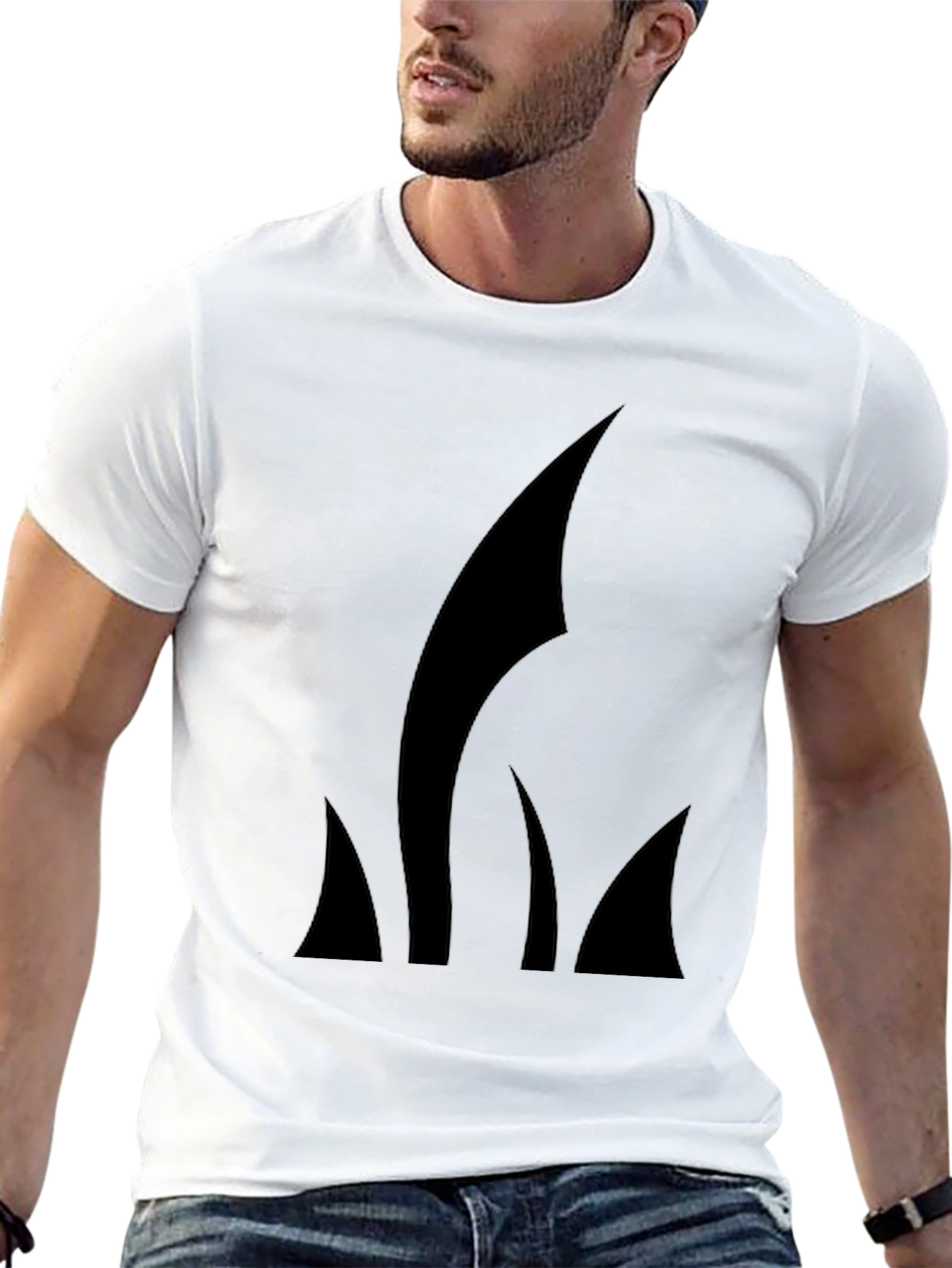 Mens Black T-Shirt with Abstract Graphic