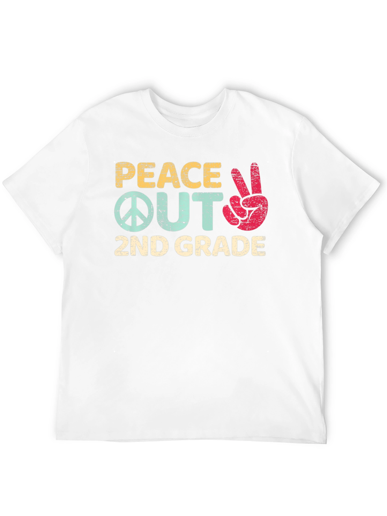 Peace Out 2nd Grade Black T-Shirt