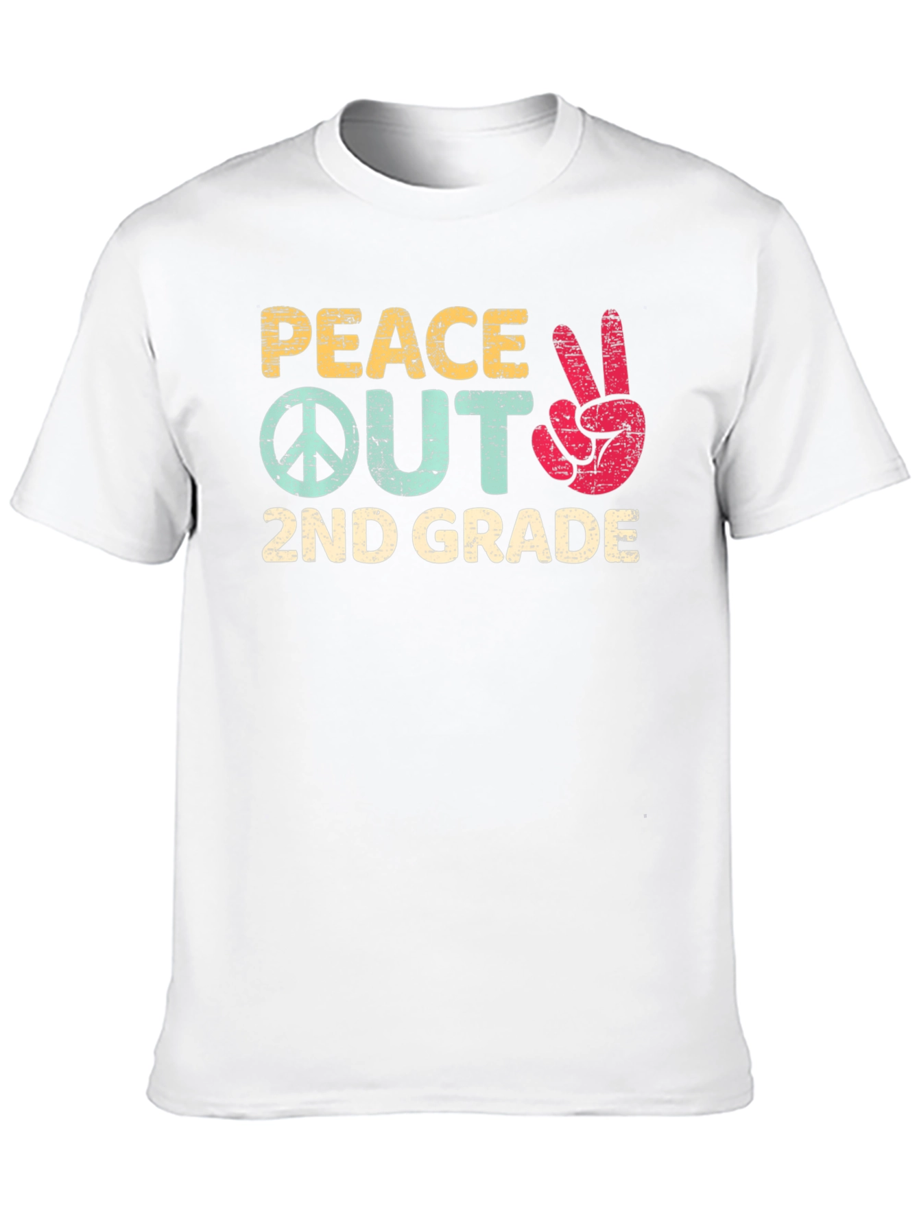 Peace Out 2nd Grade Black T-Shirt