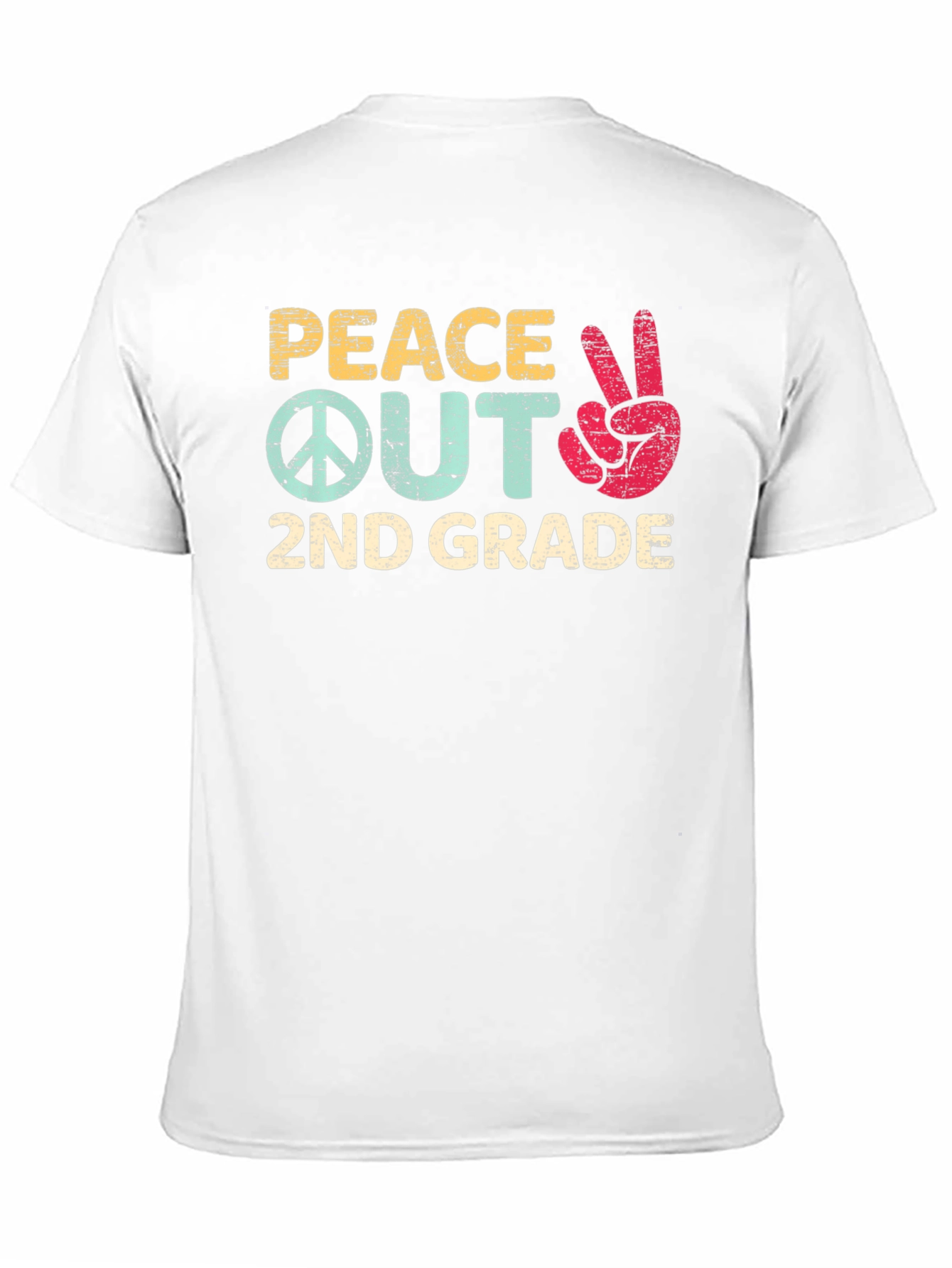 Peace Out 2nd Grade Black T-Shirt
