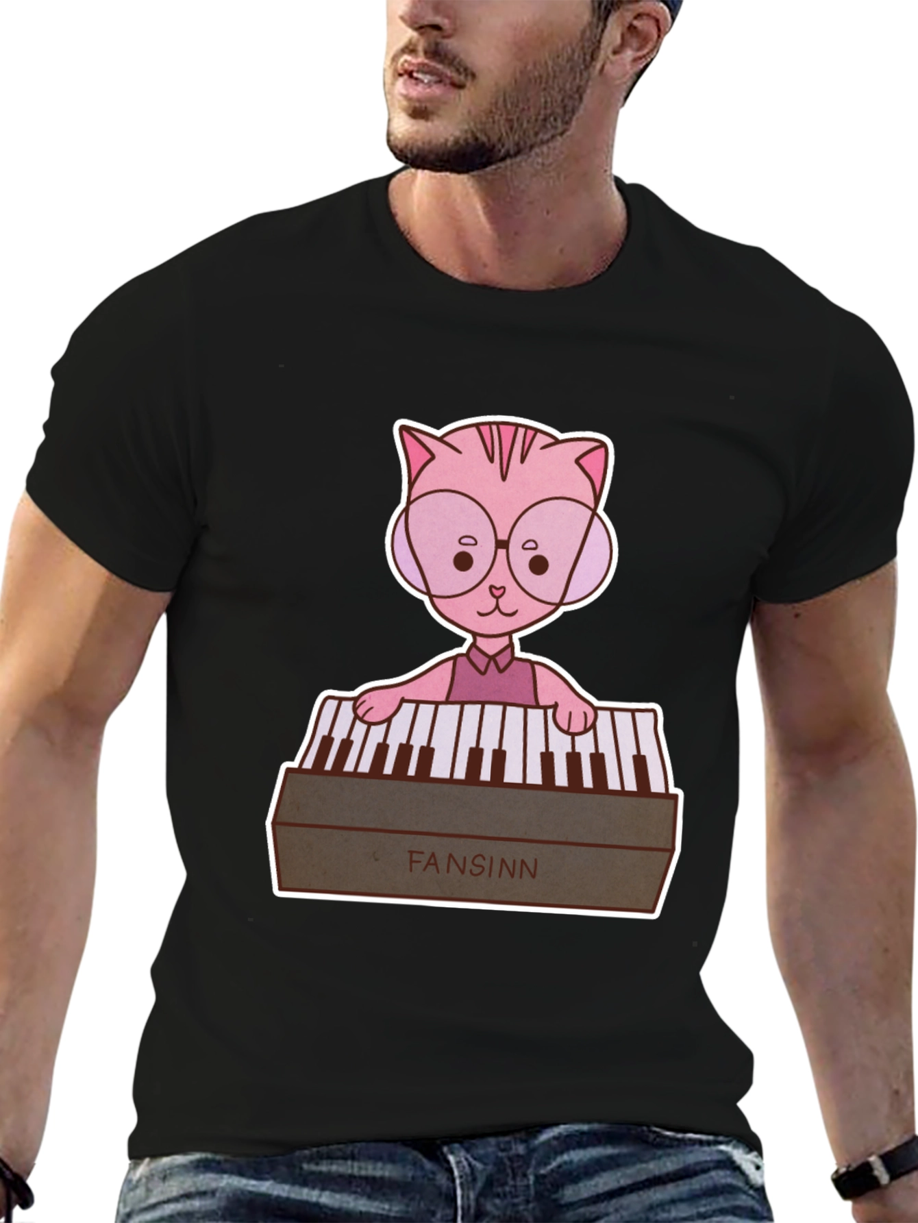 Cat Playing Keyboard T-Shirt