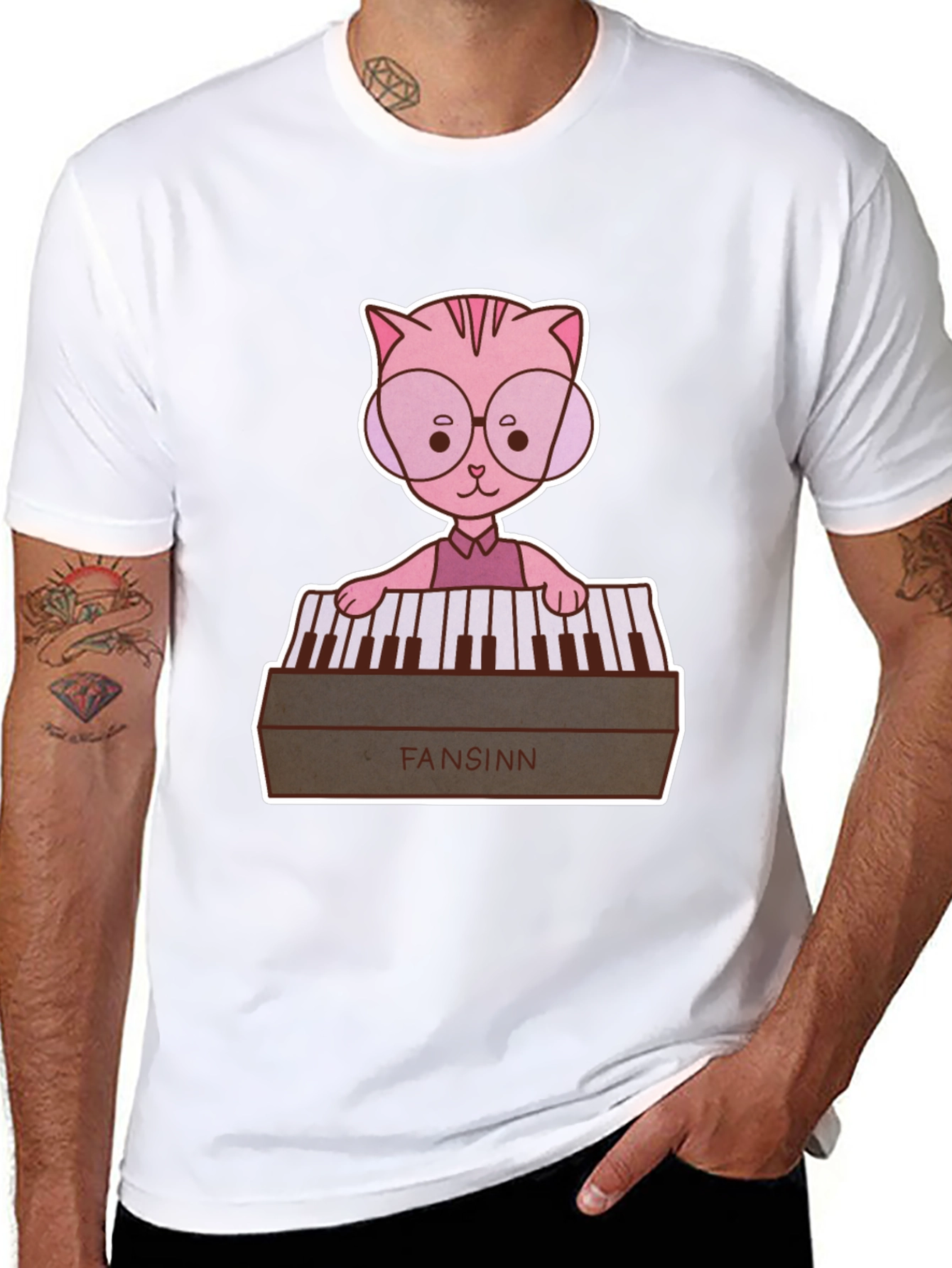 Cat Playing Keyboard T-Shirt