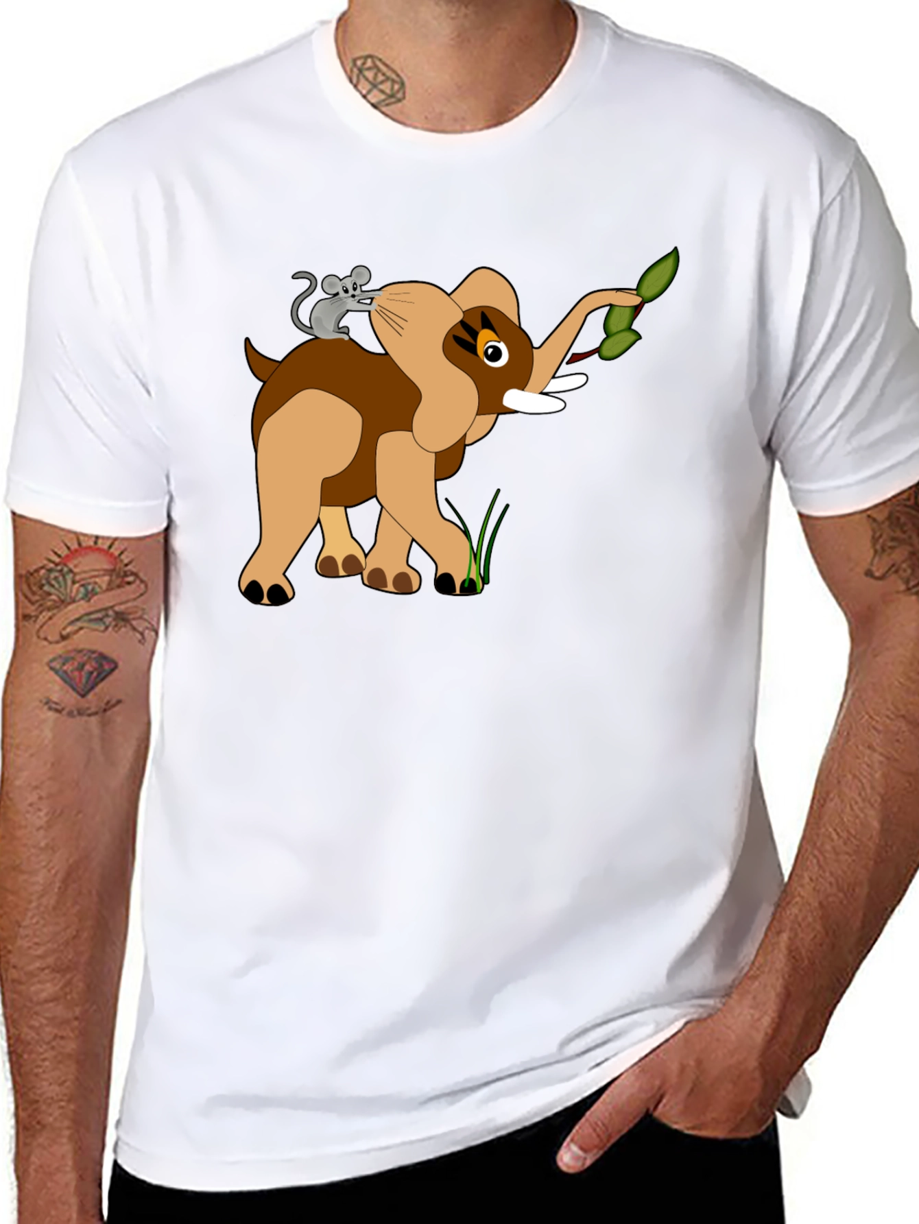 Elephant & Mouse Graphic Tee - Classic Black