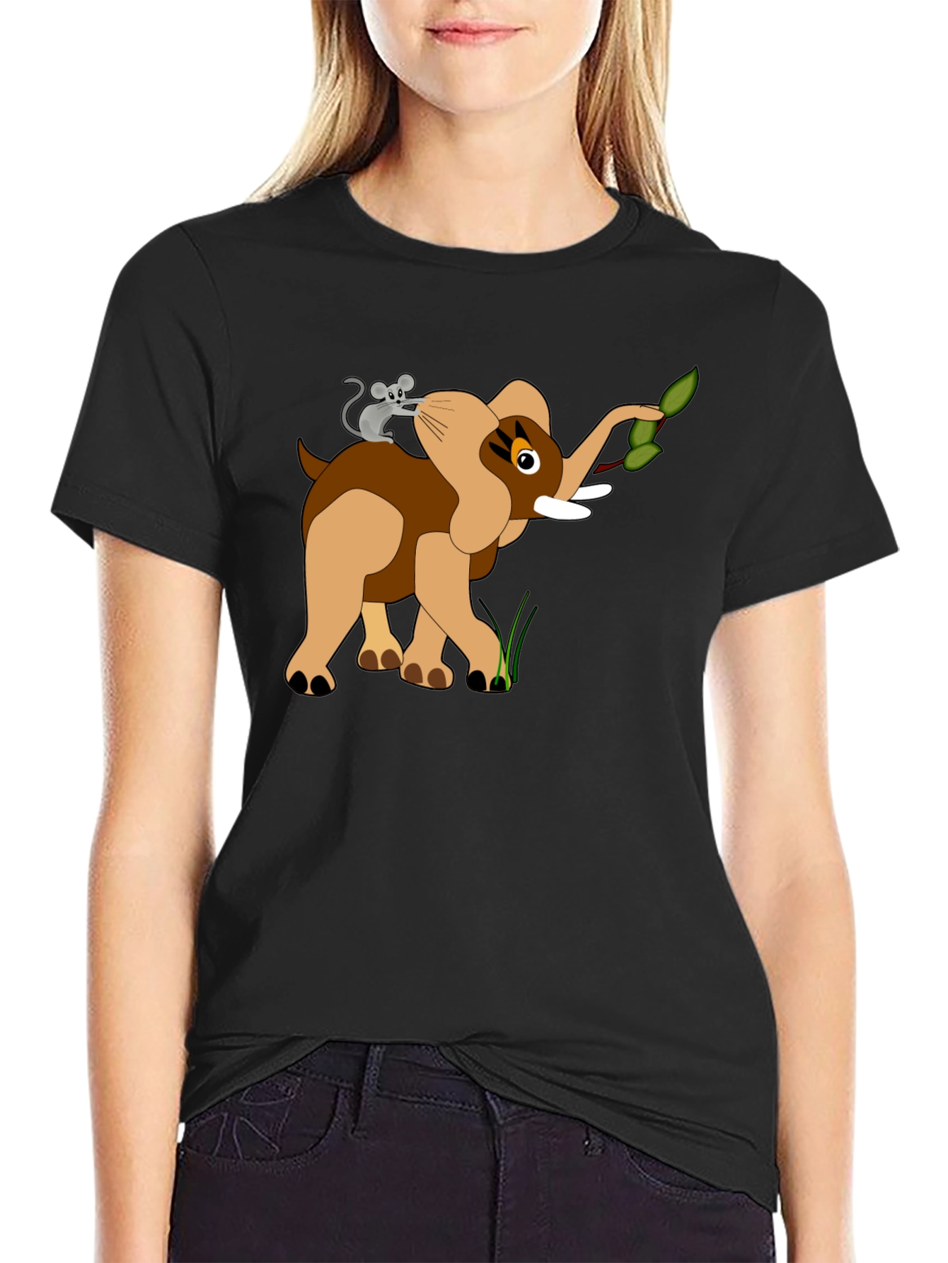Elephant & Mouse Graphic Tee - Classic Black