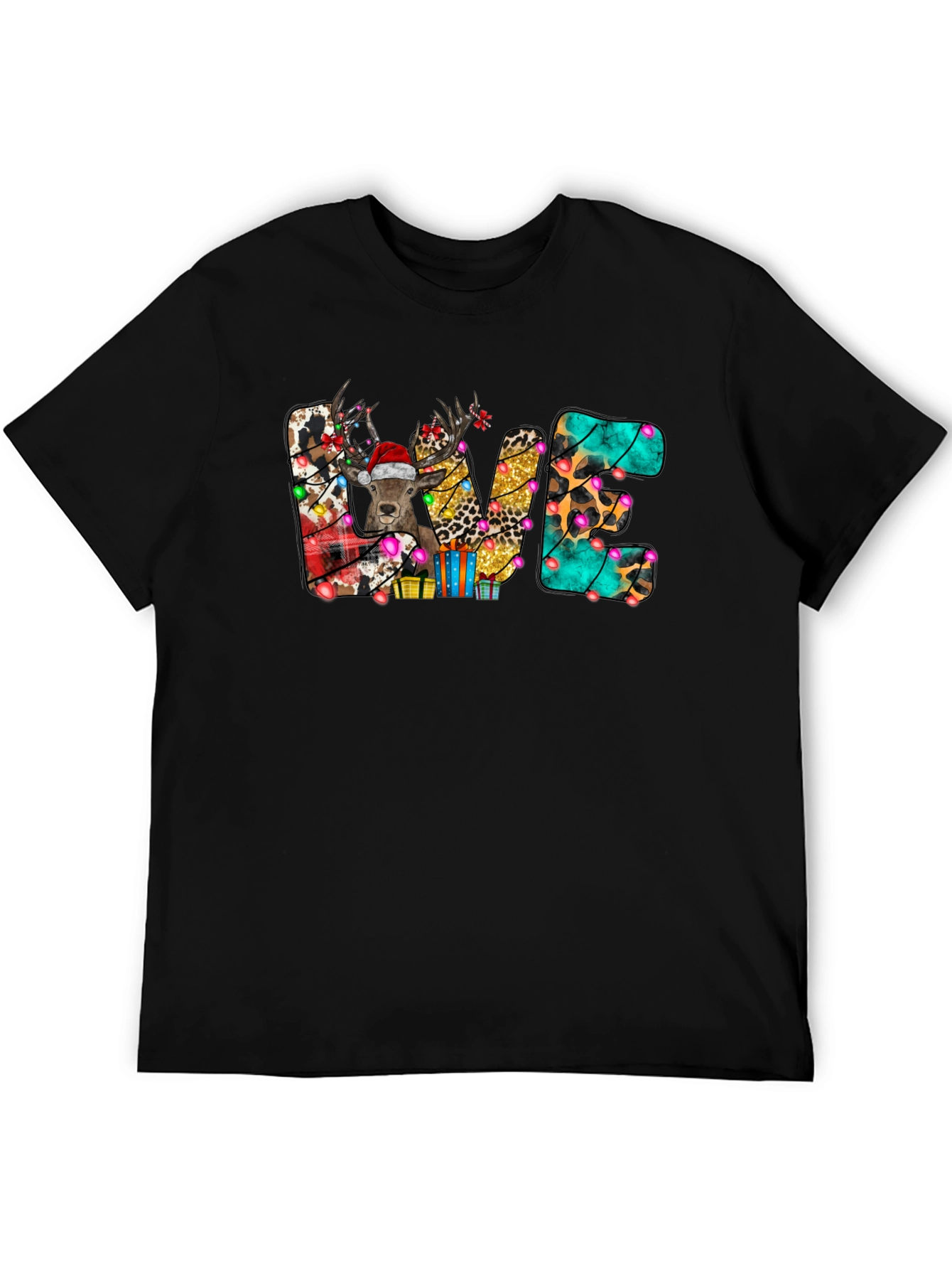 Festive Christmas LOVE Deer Graphic Tee