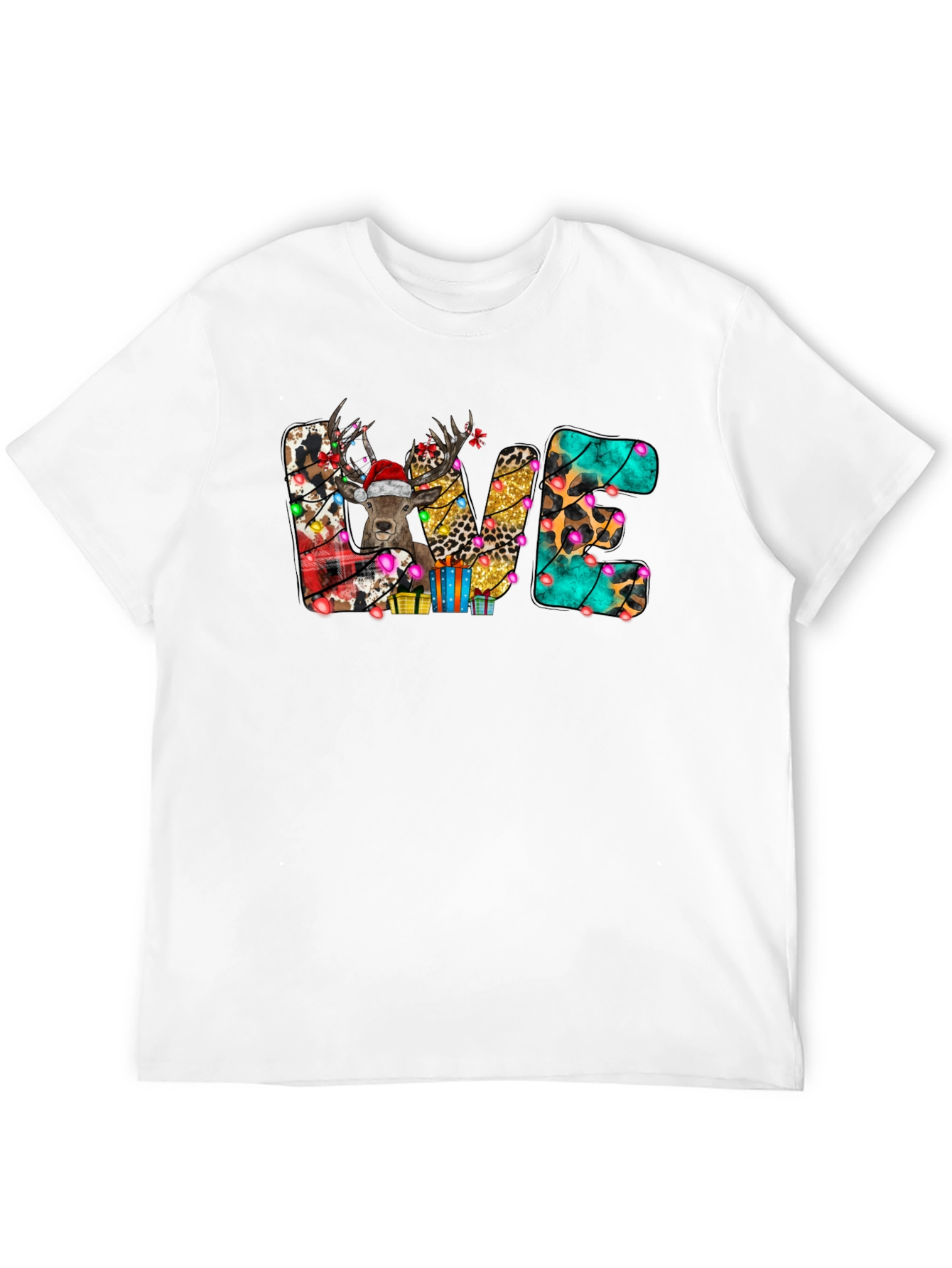 Festive Christmas LOVE Deer Graphic Tee