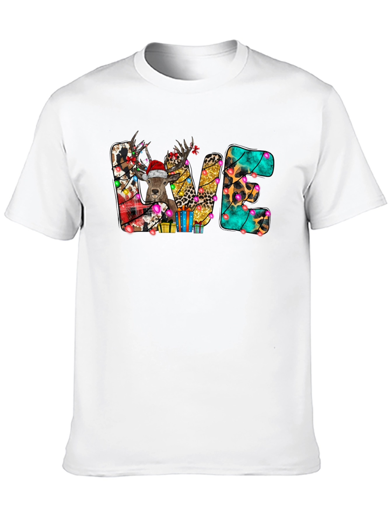 Festive Christmas LOVE Deer Graphic Tee