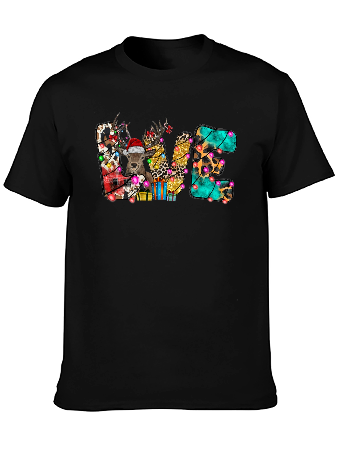 Festive Christmas LOVE Deer Graphic Tee