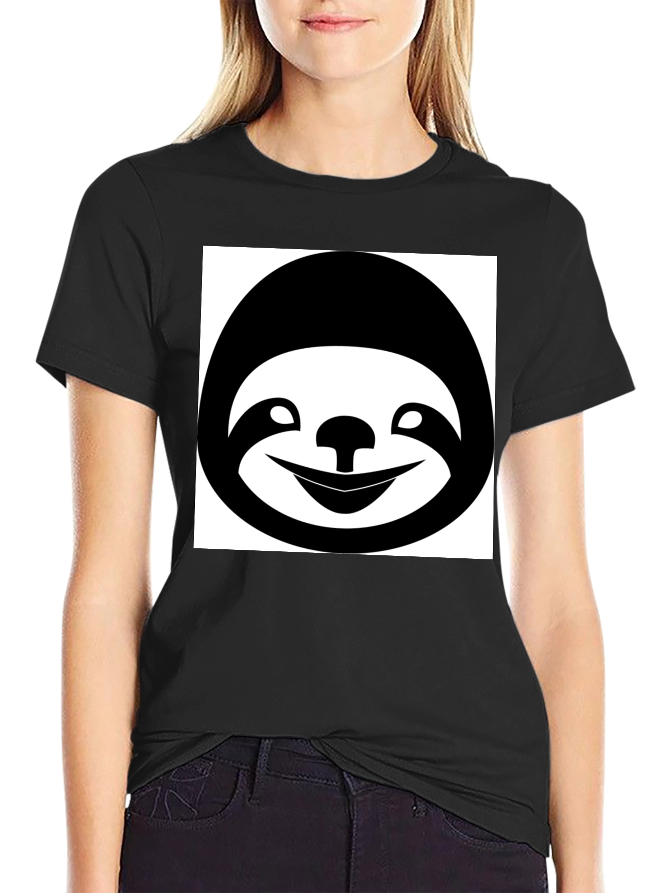 Funny Sloth Graphic T-Shirt - Black Casual Tee