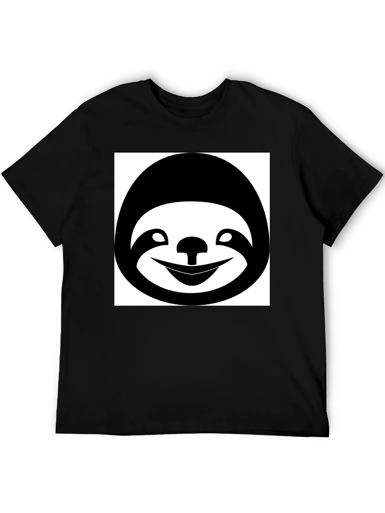 Funny Sloth Graphic T-Shirt - Black Casual Tee