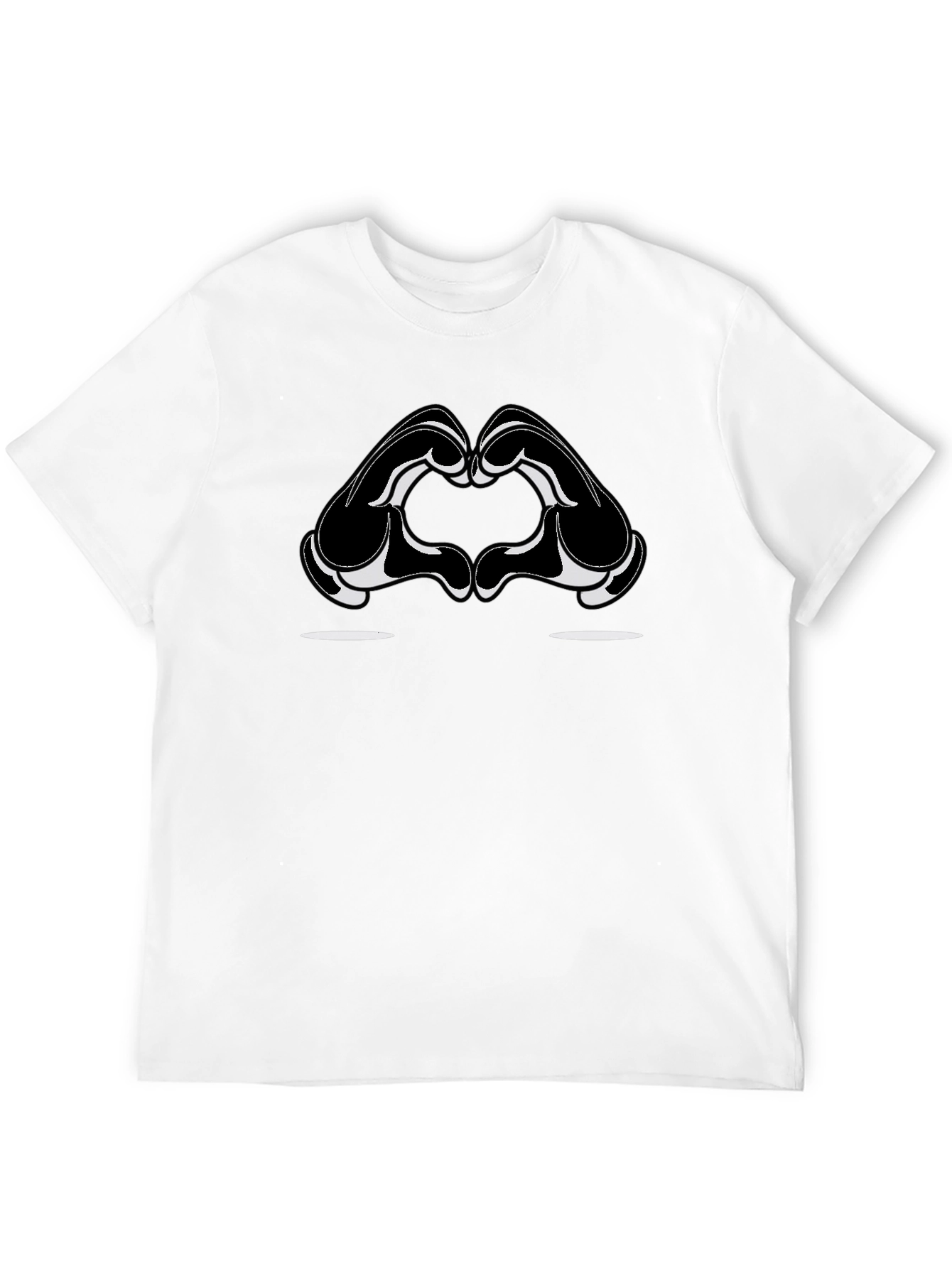 Heart Hands Graphic Tee - Stylish Black Cotton T-Shirt