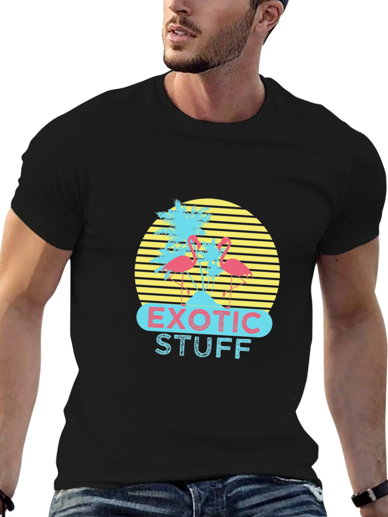 Exotic Stuff Flamingo Graphic T-Shirt