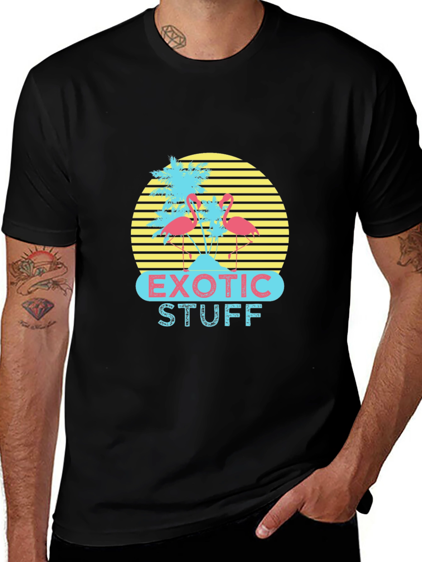 Exotic Stuff Flamingo Graphic T-Shirt