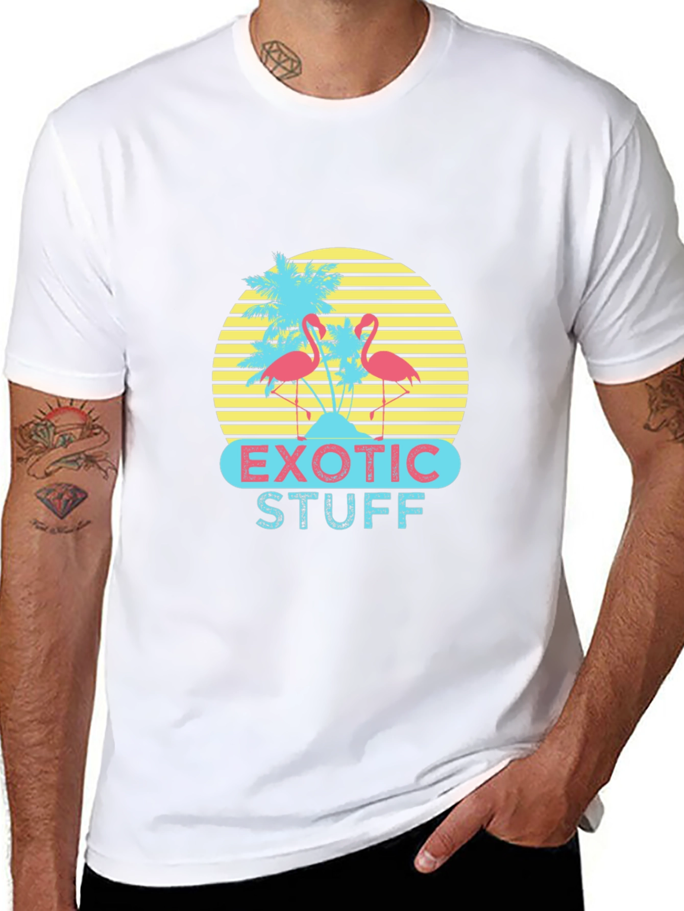 Exotic Stuff Flamingo Graphic T-Shirt