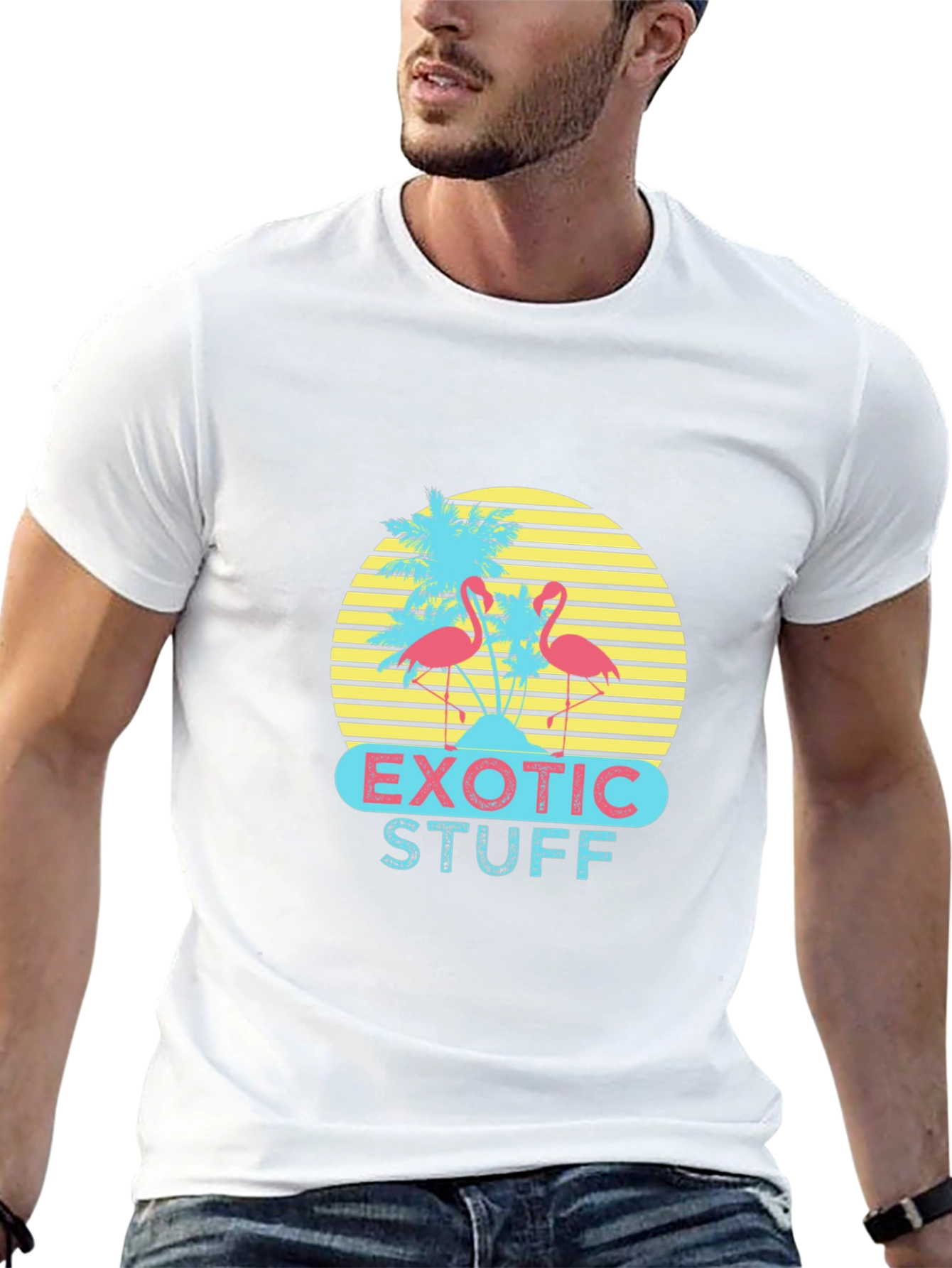 Exotic Stuff Flamingo Graphic T-Shirt