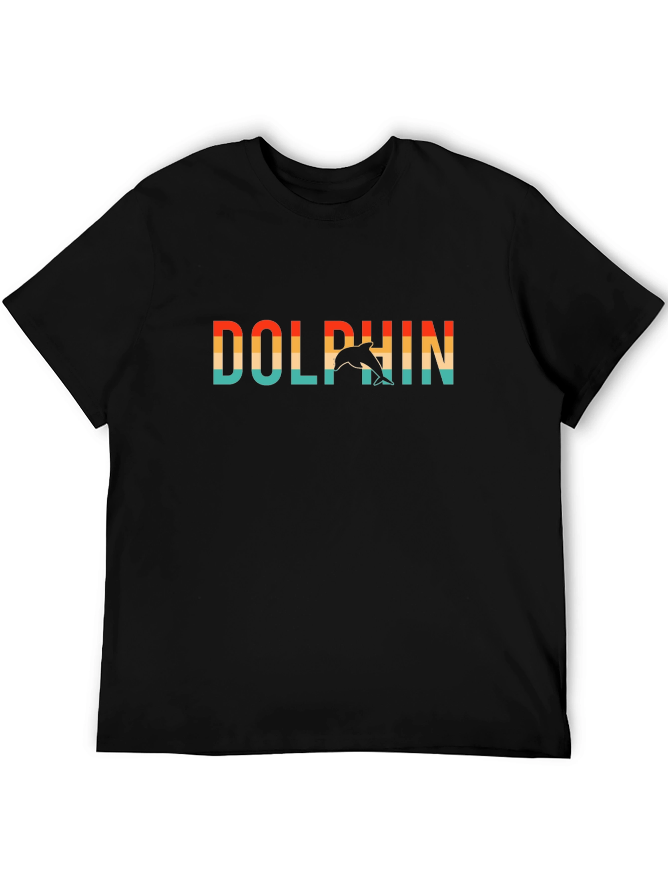 Retro Dolphin Graphic T-Shirt - Black