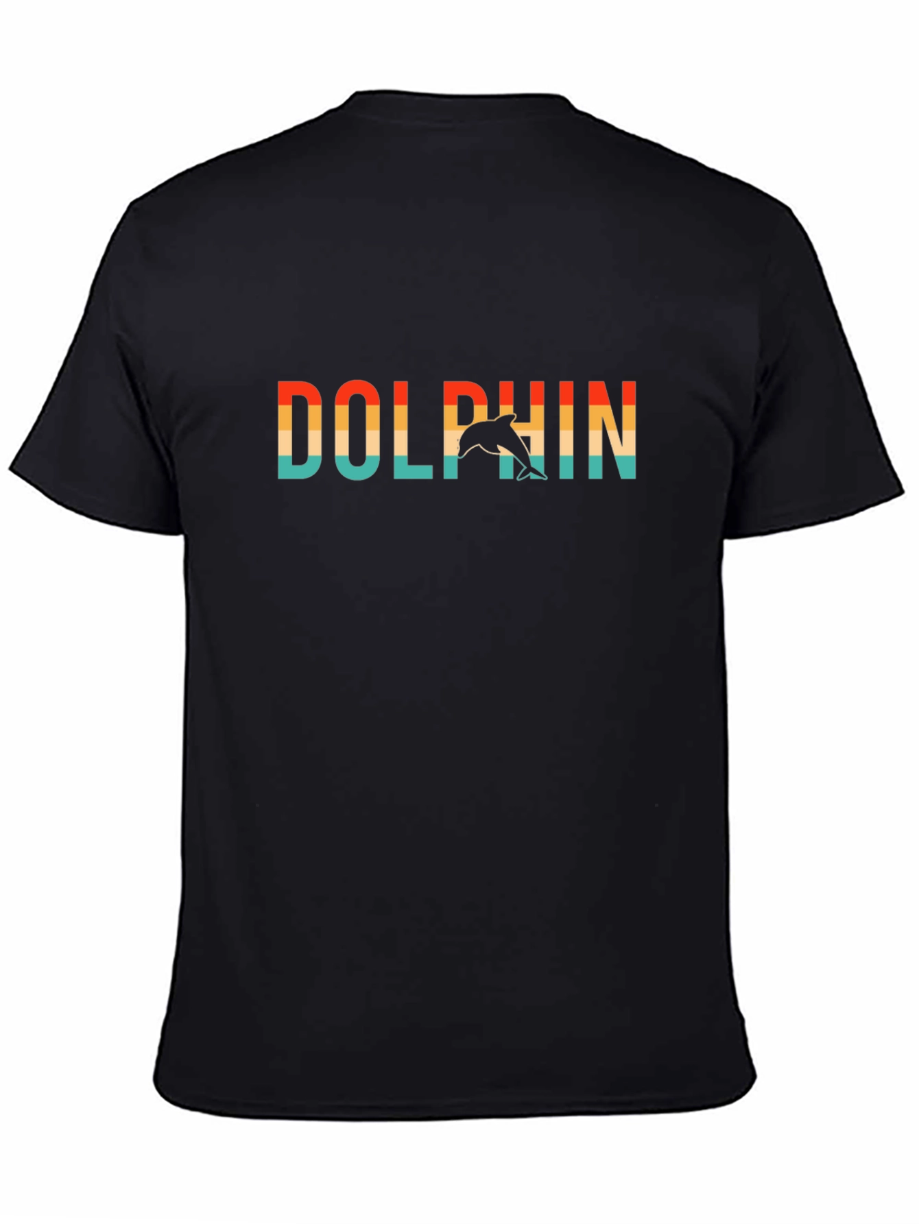Retro Dolphin Graphic T-Shirt - Black