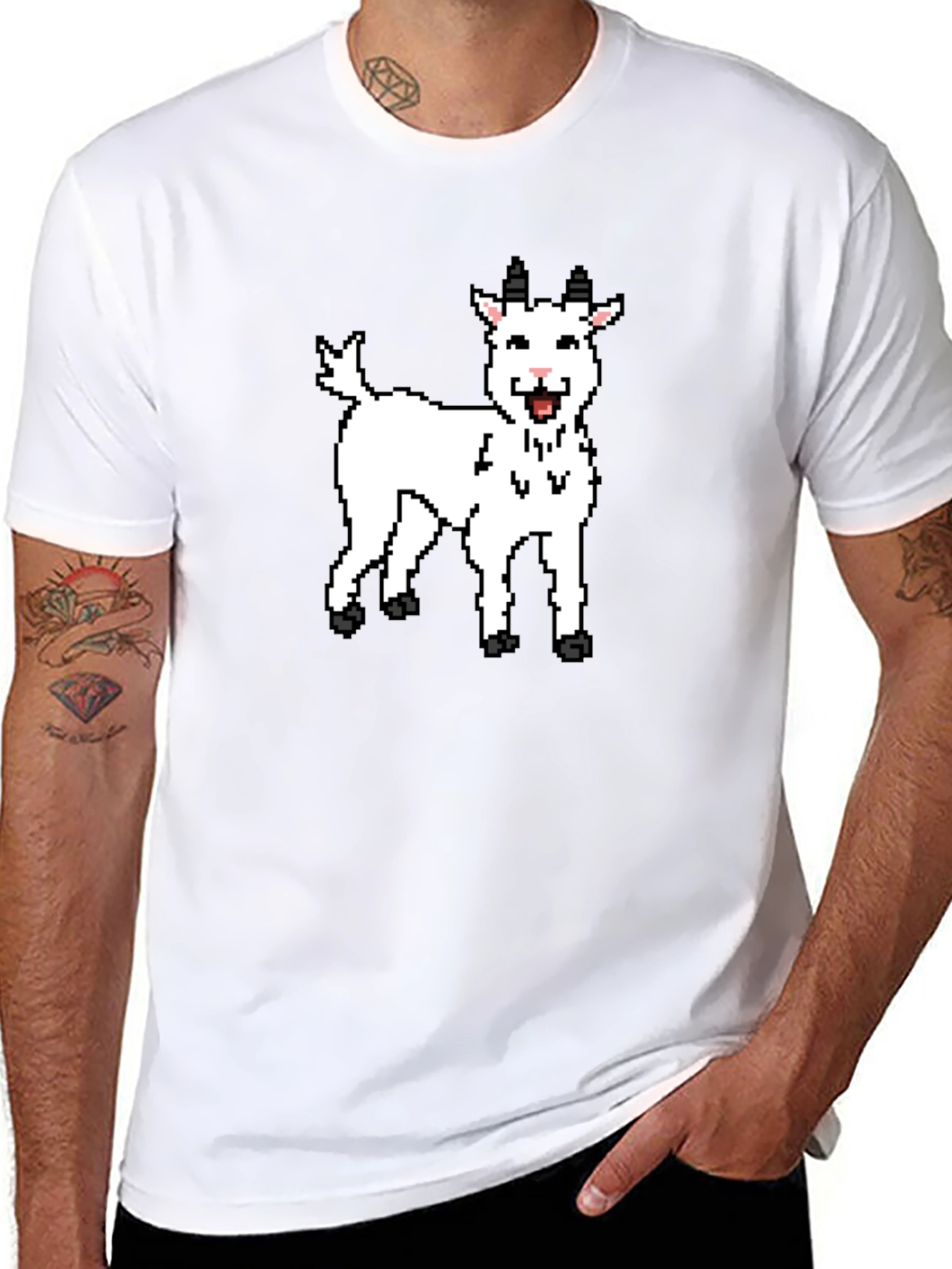 Pixel Goat Graphic T-Shirt - Black