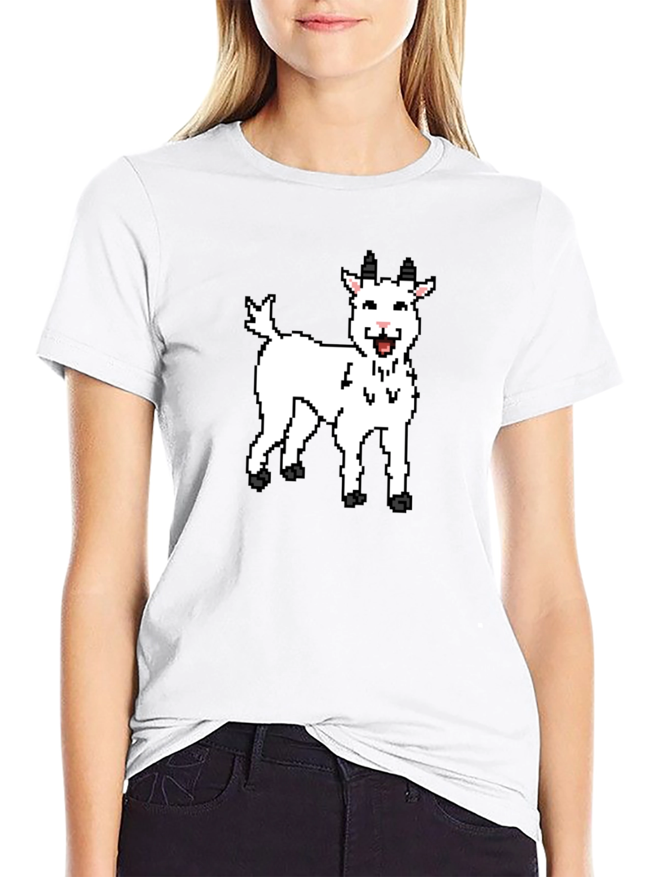 Pixel Goat Graphic T-Shirt - Black
