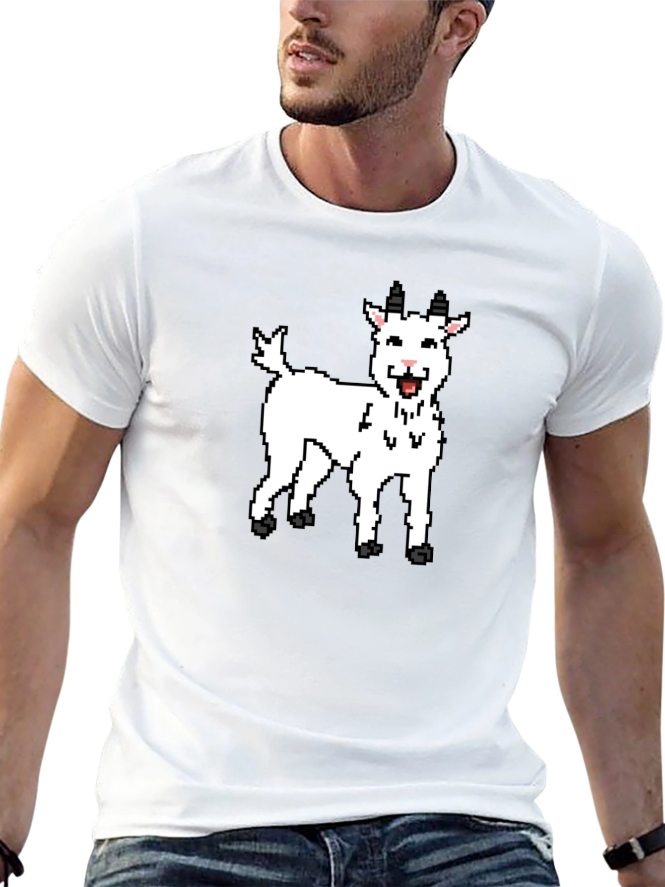 Pixel Goat Graphic T-Shirt - Black